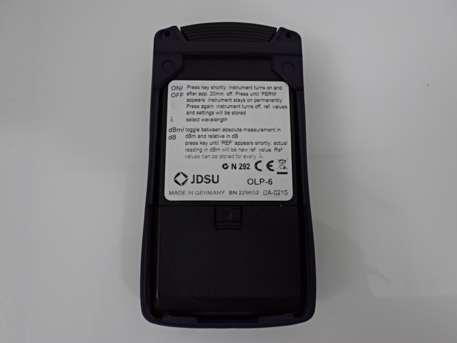 JDSU OLP-6, 2256/02 Optical Power Meter, S/N:DA-0215