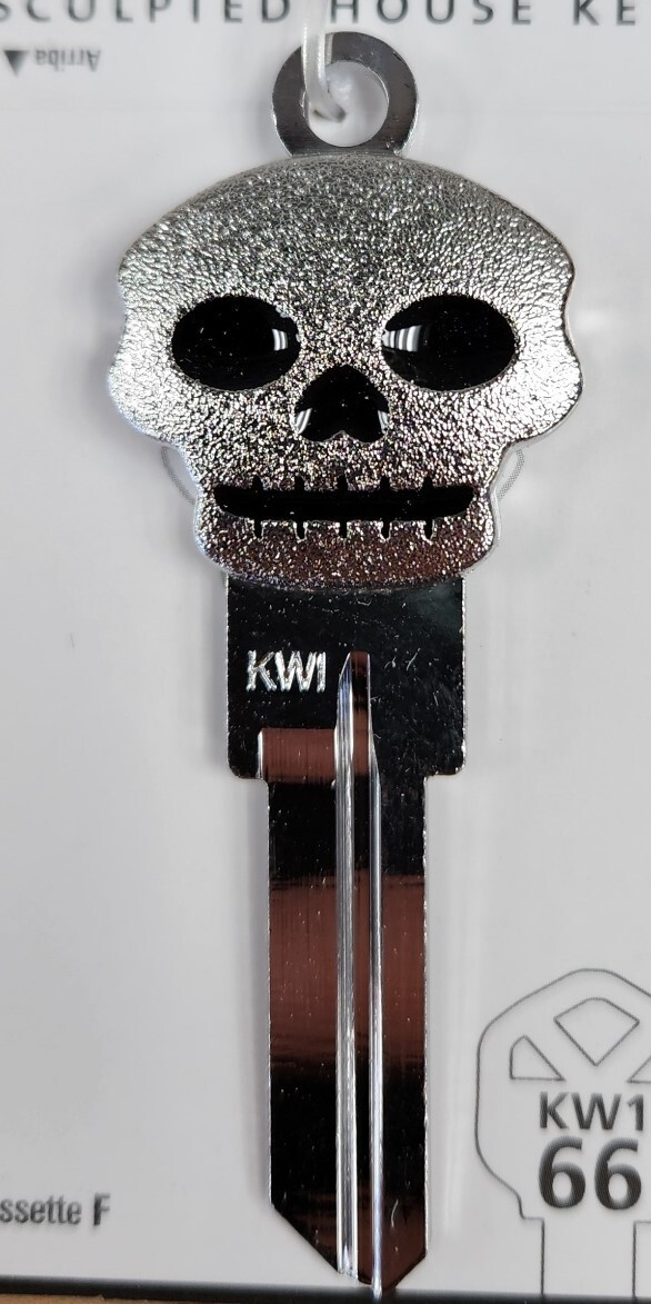 3D SILVER SKULL SHAPED KWIKSET KW1/KW10 KEYBLANK - READ DETAILS BELOW