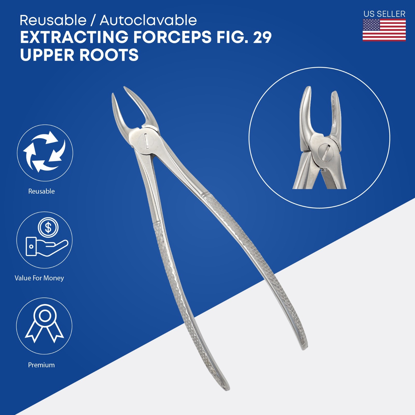 Extracting Forceps Fig 29  Upper Roots Stainless Steel Extraction Dental Forceps
