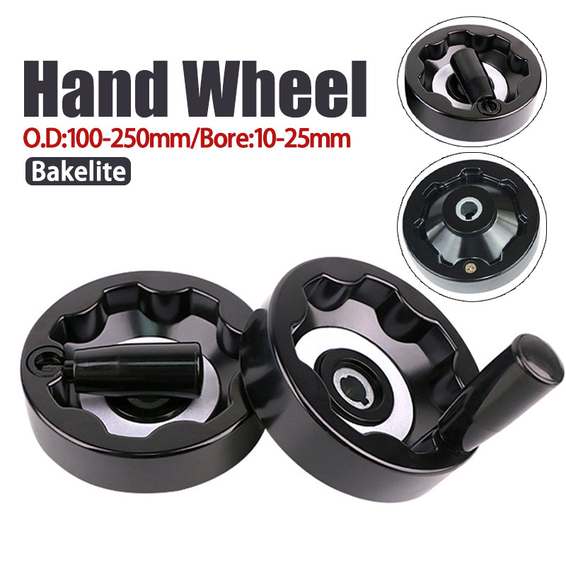 Bakelite Hand Wheel Foldable Handle Knob Internal Ripple Pattern With Keyway