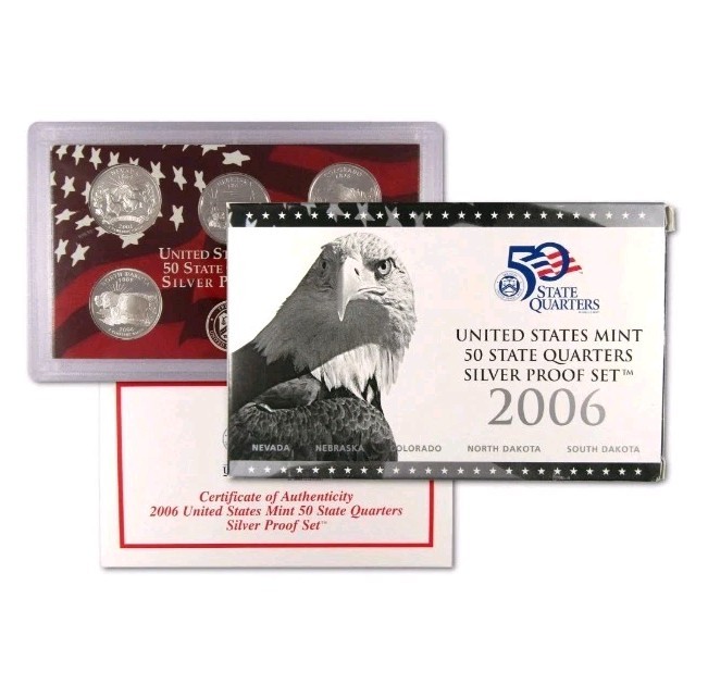 2006 State Quarter Silver Proof Set U.S. Mint Packaging COA