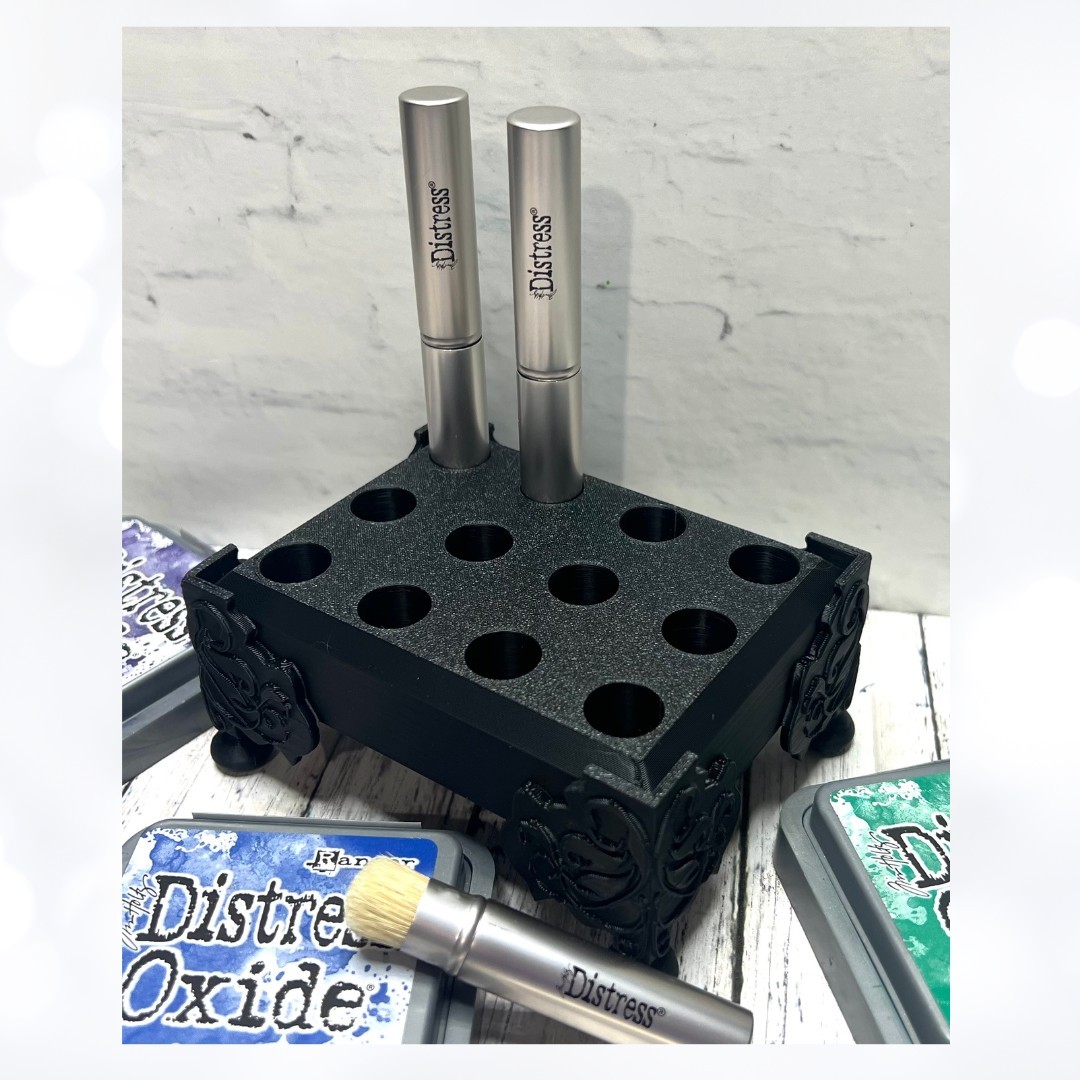 Black Tim Holtz MINI BLENDING BRUSH Holder 3D Printed Organizer Storage
