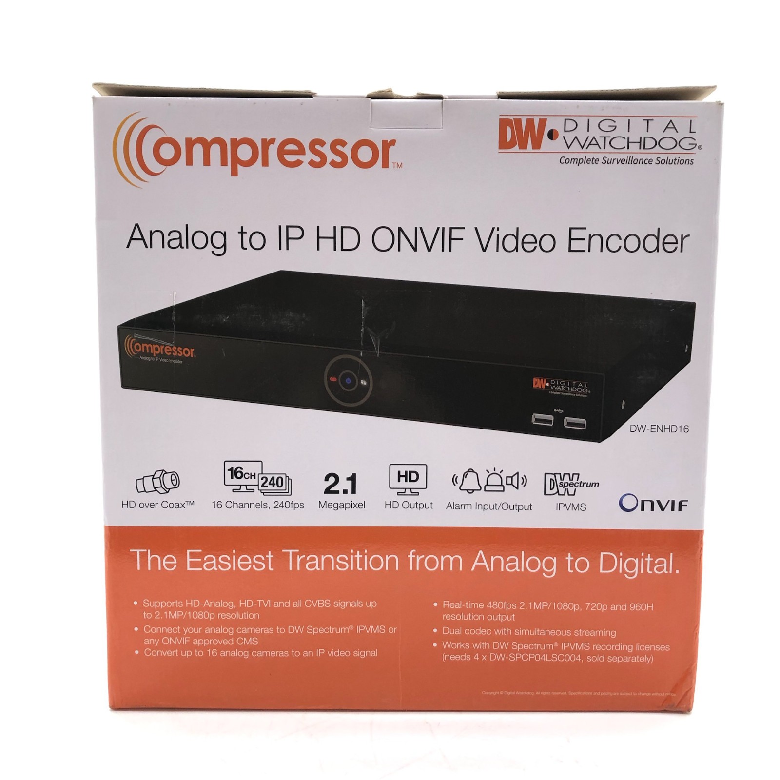 NEW Digital Watchdog DW-ENHD16 16-Channel Analog-to-IP HD ONVIF Video Encoder
