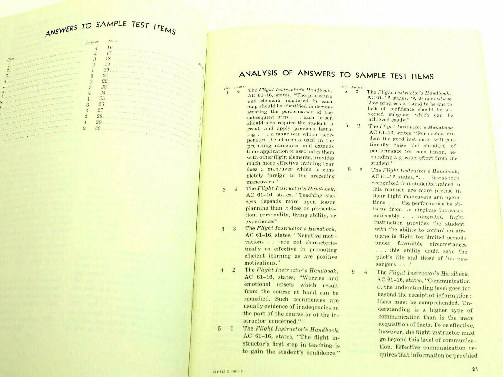 Airplane Flight Instructors Written Test Guide 1967 AC-61-11A