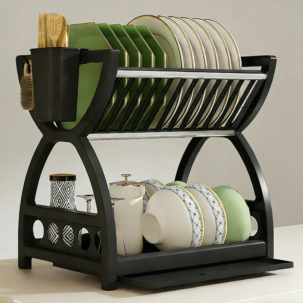 Household Multifunctional Kitchen Storage Rack Drain Bowl And Dish Sto