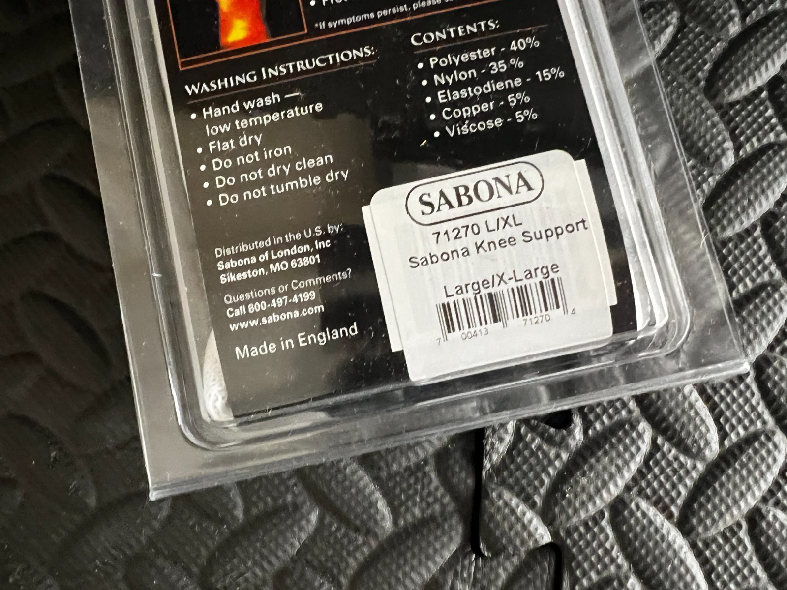 Sabona Copper Thread Knee Support Large X-Large New In Package 13.5 x 17.5