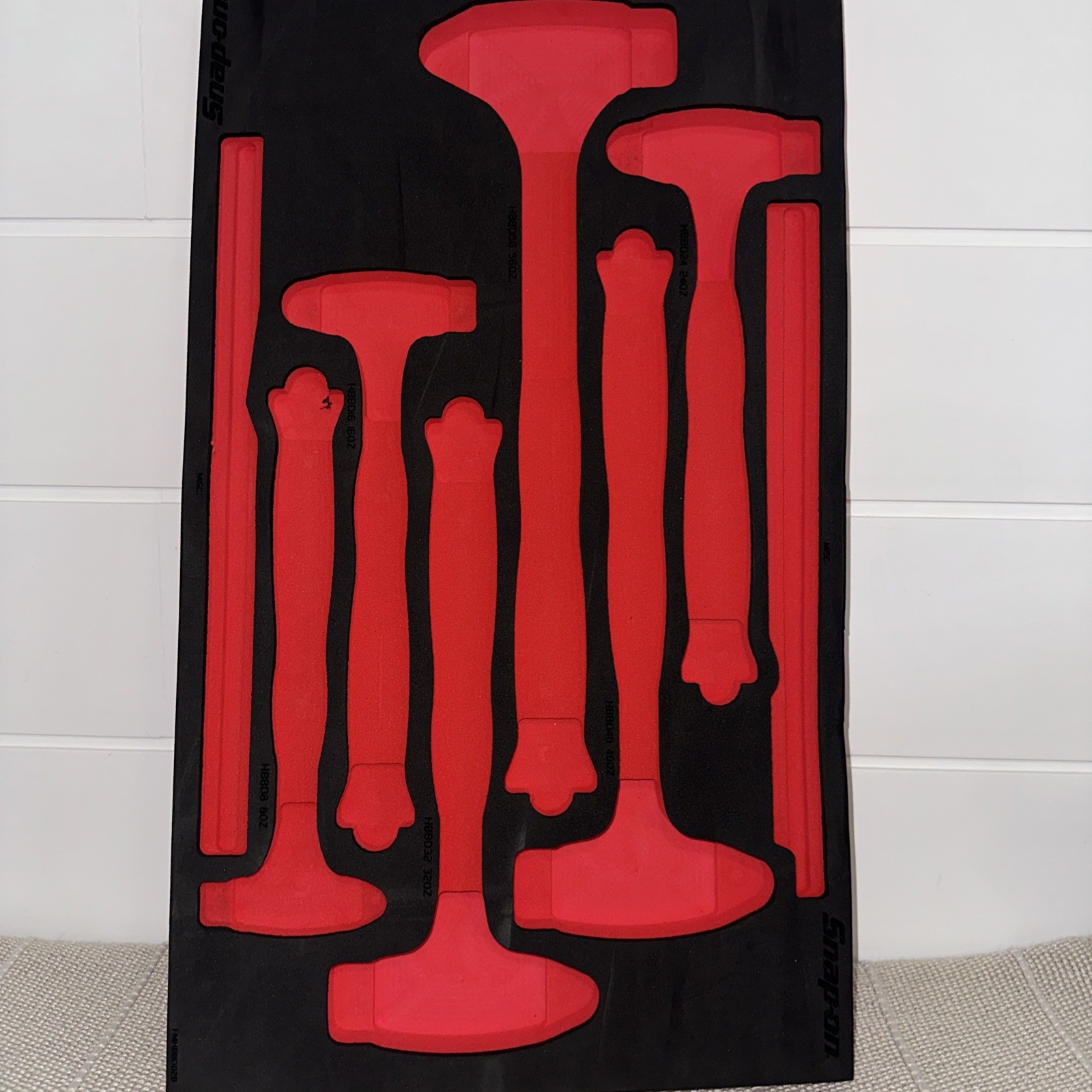 Snap-On Tools FMHBBD02B 6pc Striking Face Dead Blow Hammer Set Foam In Red