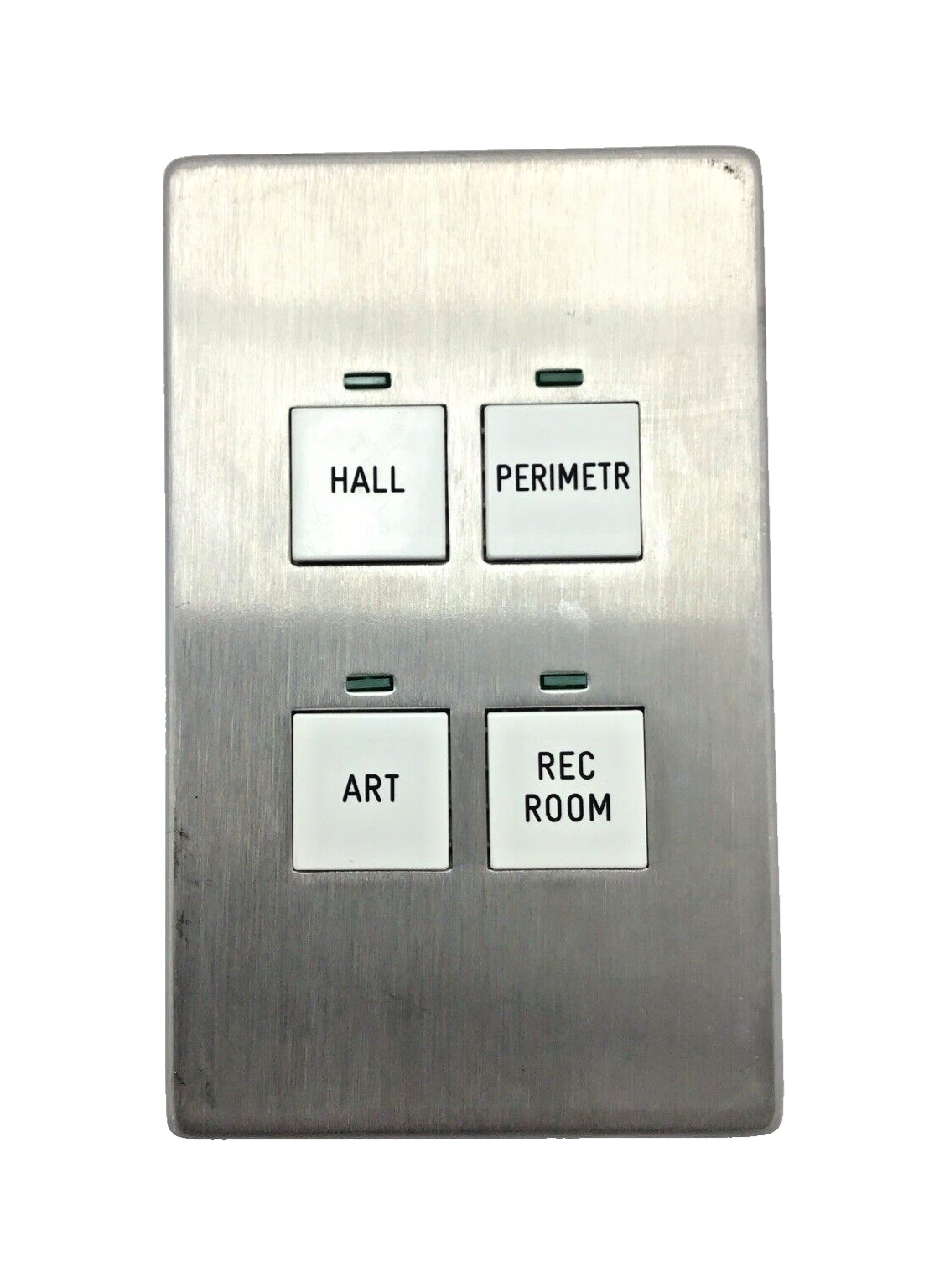 LiteTouch 4-Button Keypad Dimmer (Steel faceplate with White buttons)