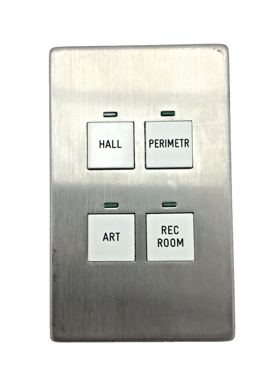 LiteTouch 4-Button Keypad Dimmer (Steel faceplate with White buttons)