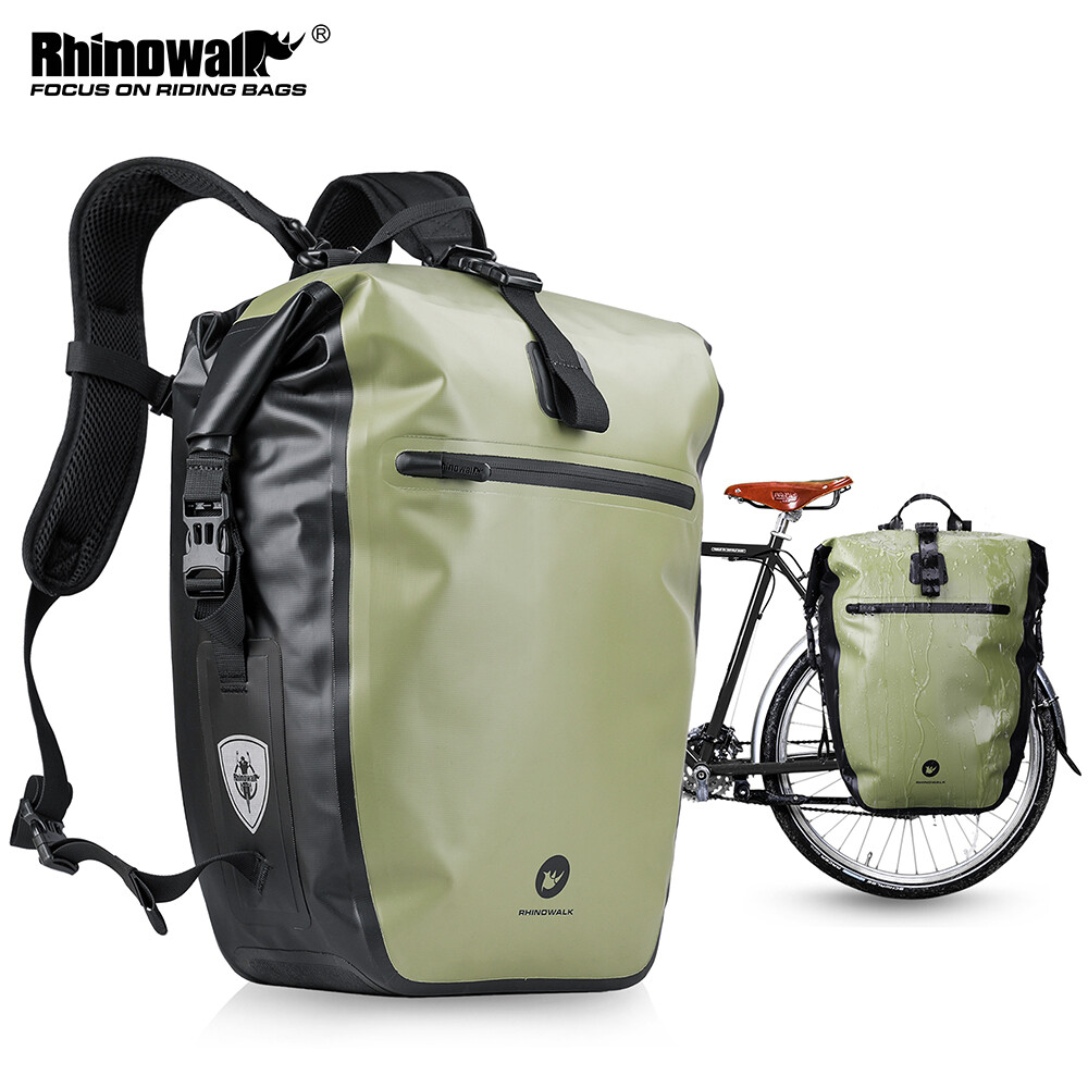 Rhinowalk Bike Pannier Bag Waterproof Cycling Saddle Travel Shoulder Backpack