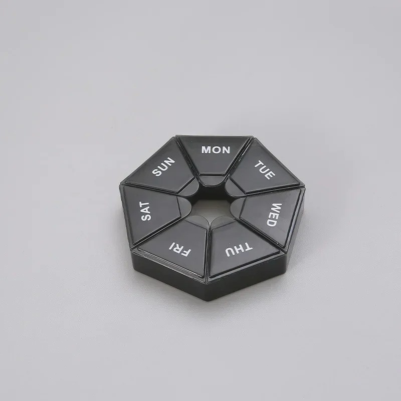 7-Day Weekly Pill Box, Portable Mini Medicine Organizer for Tablets & Travel