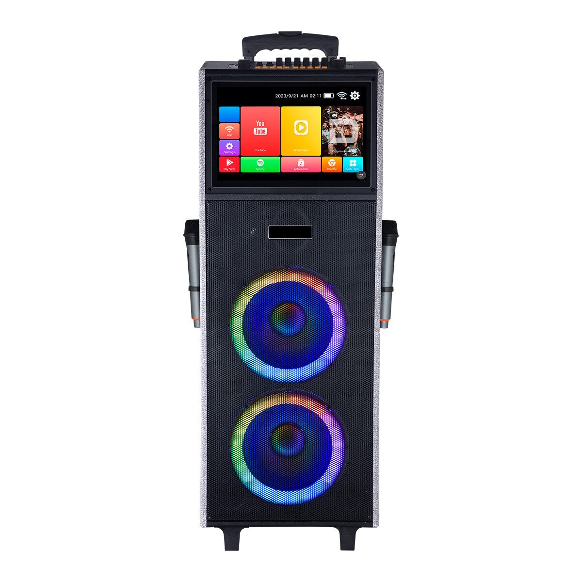 Portable Professional Karaoke Machine Speaker w/Touchscreen Tablet &Wireless Mic