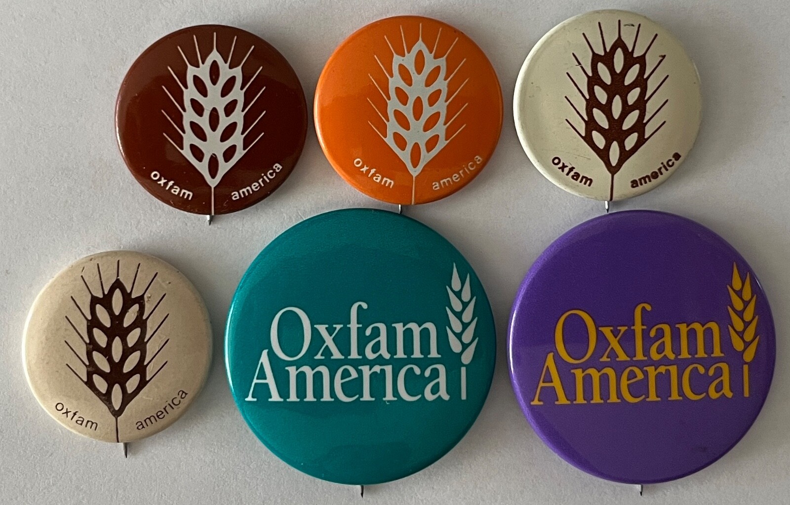 Oxfam America buttons Human Rights End Poverty Hunger Climate Emergencies lot