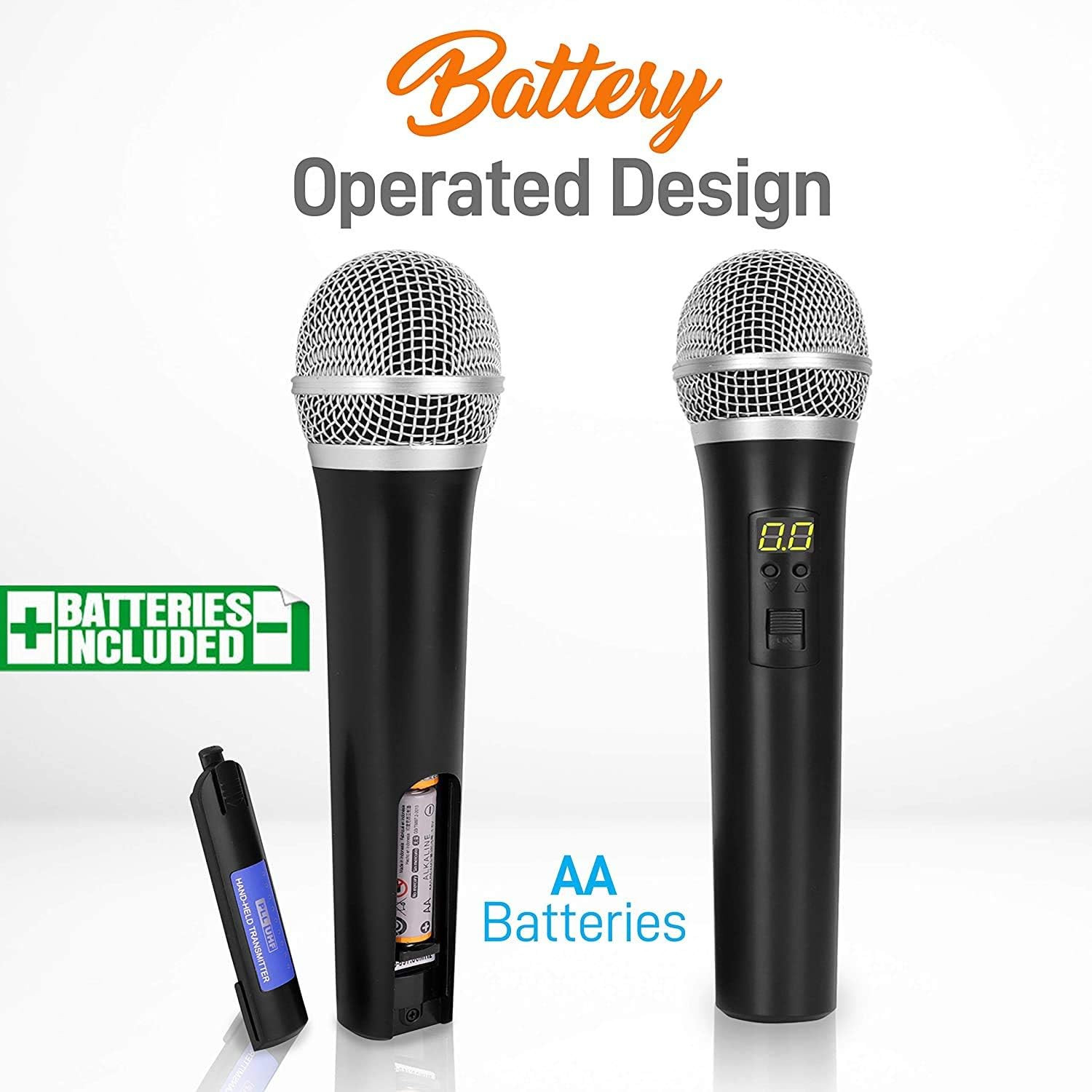 Professional Wireless Handheld Microphone System - Dual UHF Band, Wireless, Hand