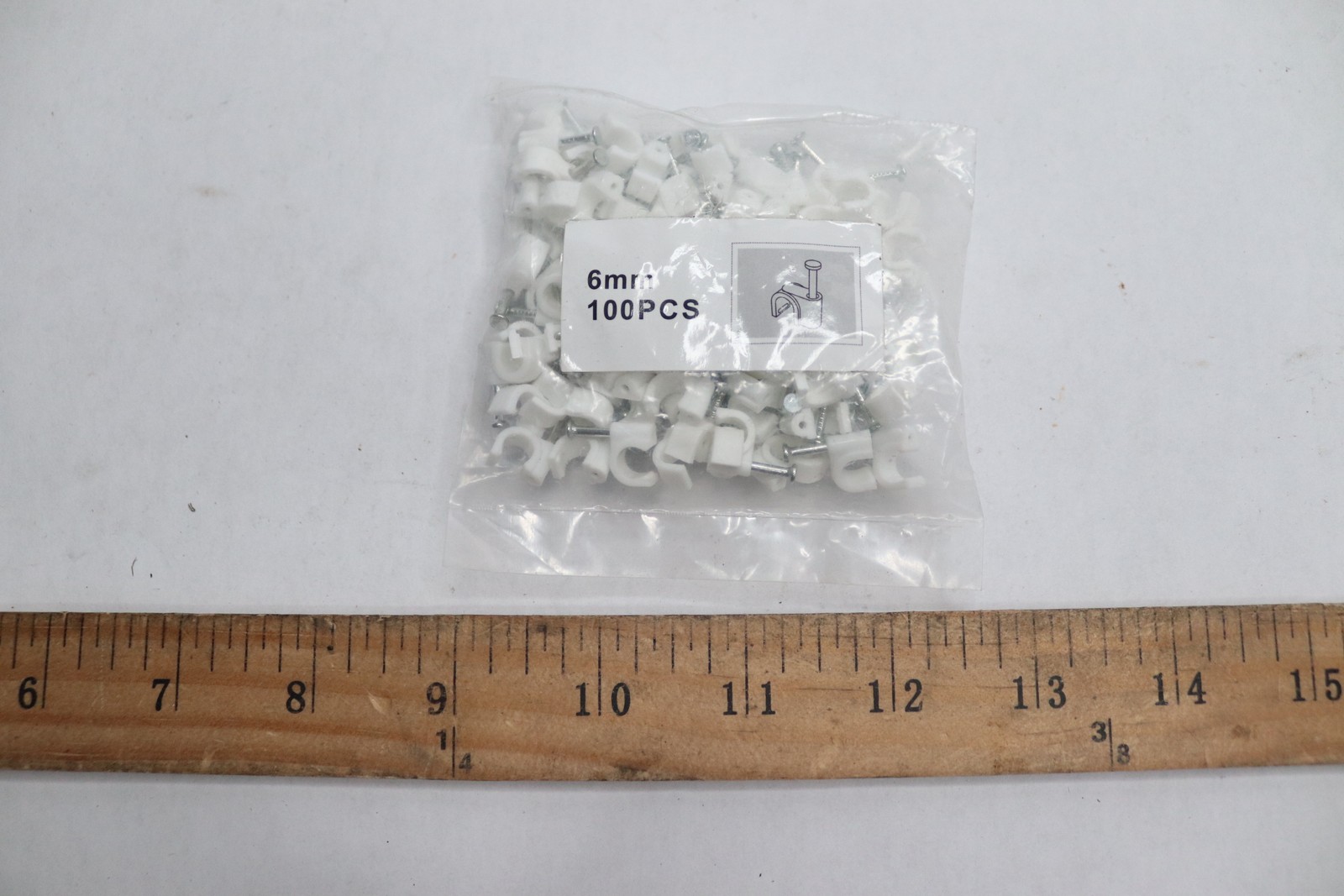(100-Pk) Cable Clips White 6mm CC1-W-100-P