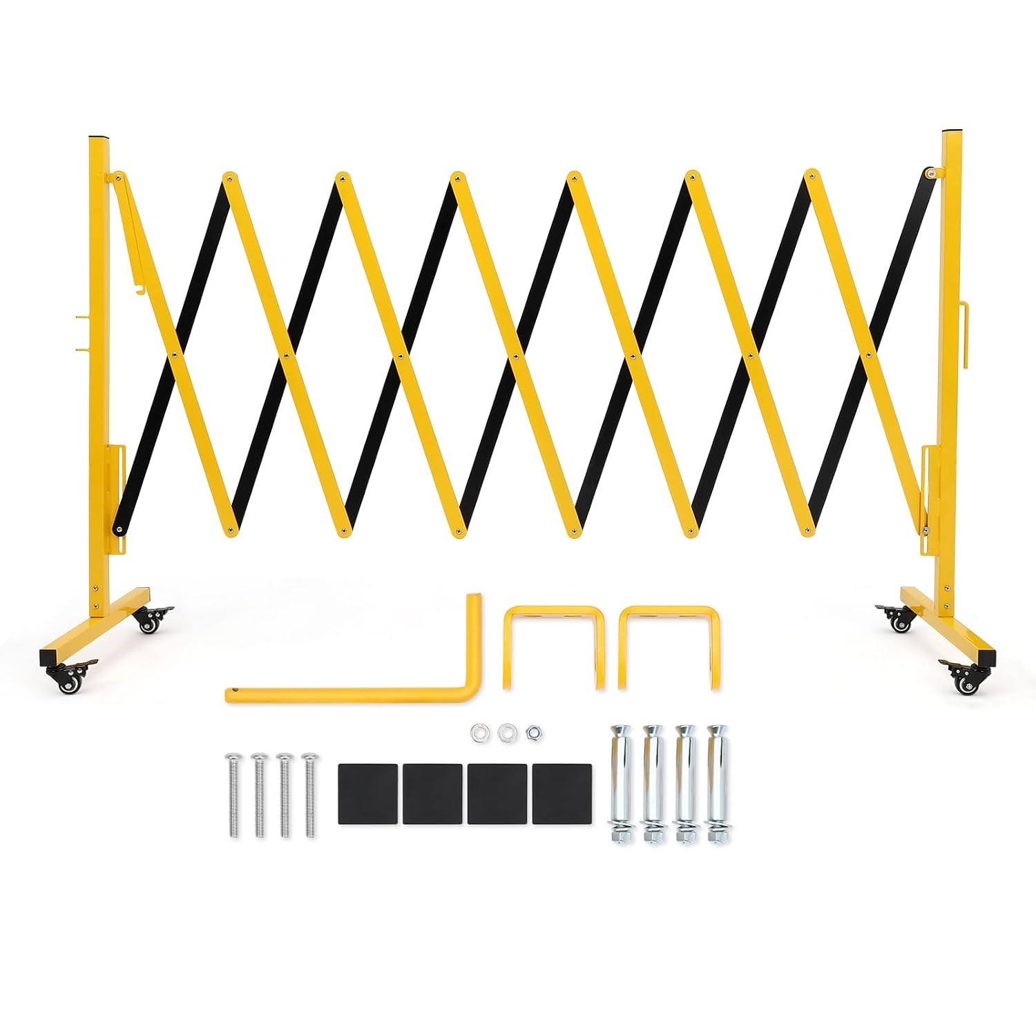 11 ft Outdoor Traffic Barricade Gate Expandable Folding Safety Security Barrier