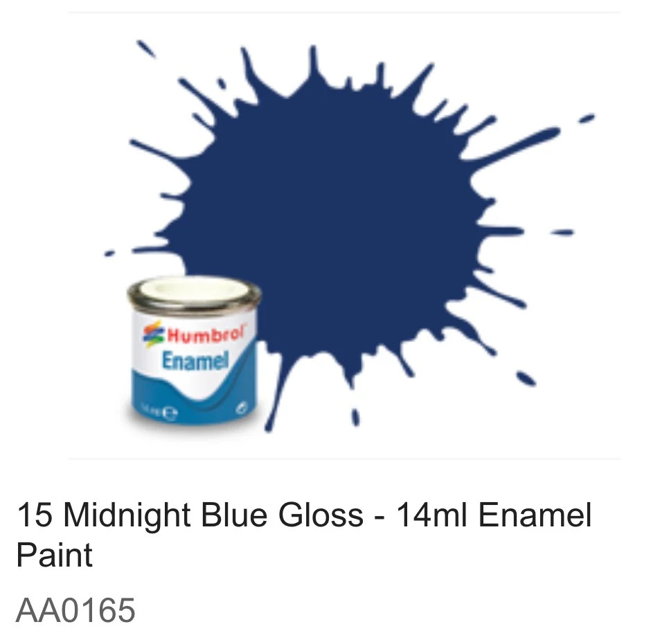 Humbrol Enamel 14ml ( 15) Midnight Blue Gloss AA0165