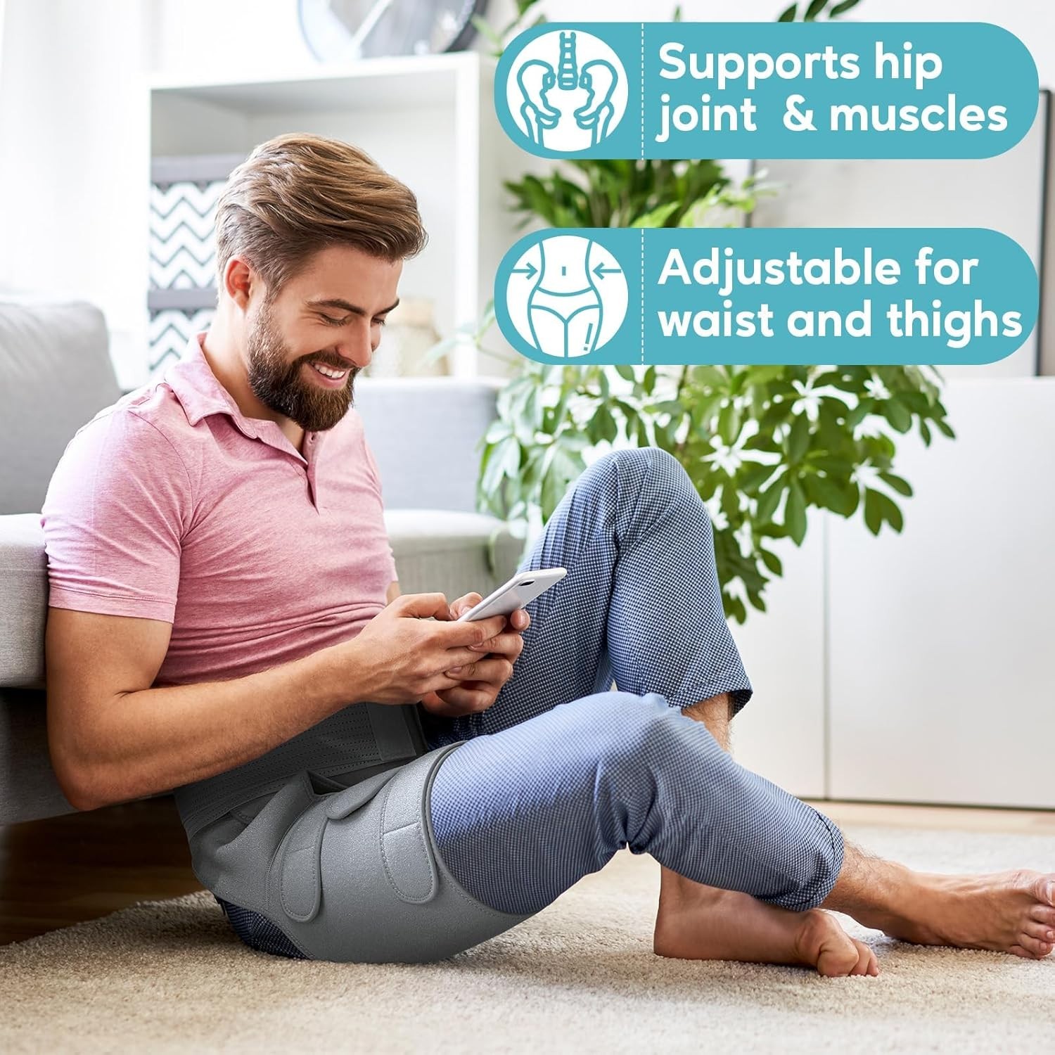 Hip Brace for Women & Men, Sciatica Pain Relief Devices,Adjustable Hamstring,Thi
