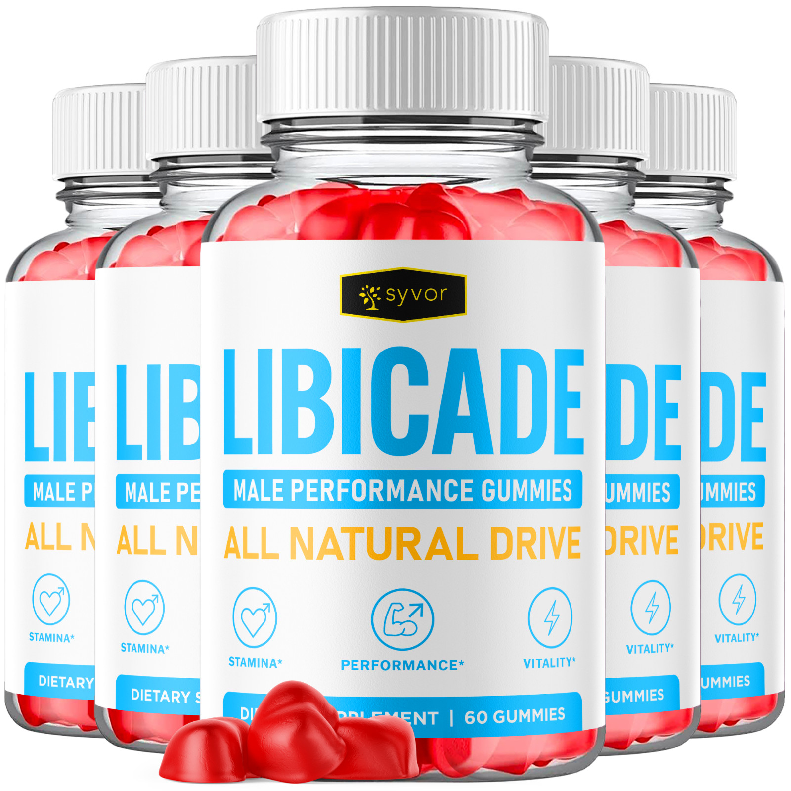 (5 Pack) Libicade Gummys Advanced Male Support Formula Vitamin 300 Gummies