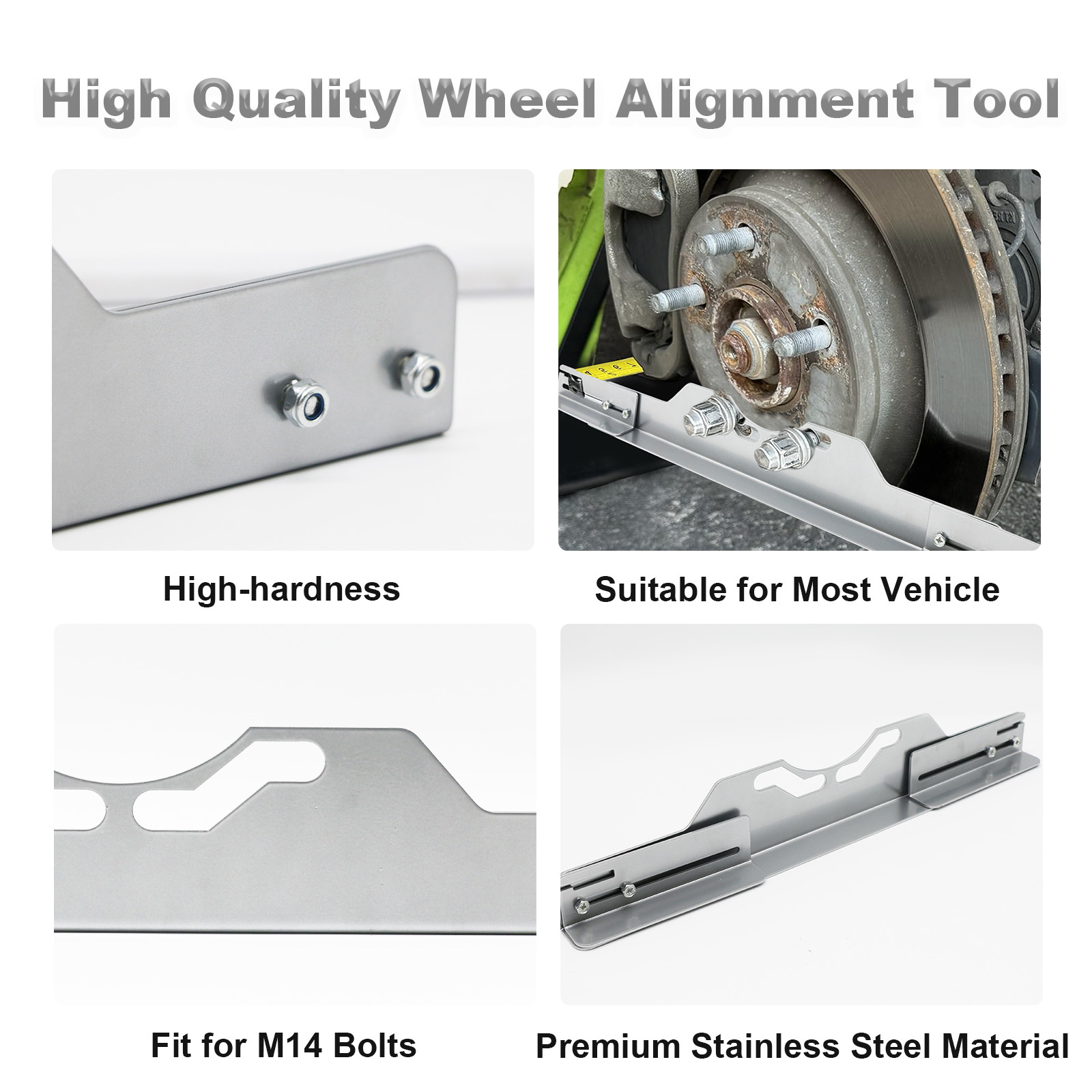 2x Wheel Alignment Tool Kit Heavy Duty Toe Alignment Tool Plates + Tape Measures