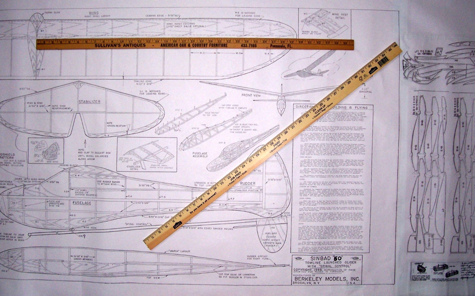 Berkeley SINBAD 60 PLAN PARTS PATTERNS Enlarged