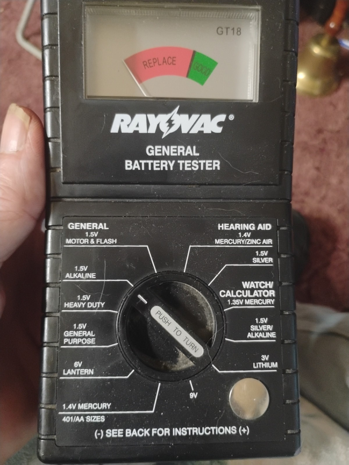 Rayovac GT18 LX BATTERY Tester   - Used. WORKING