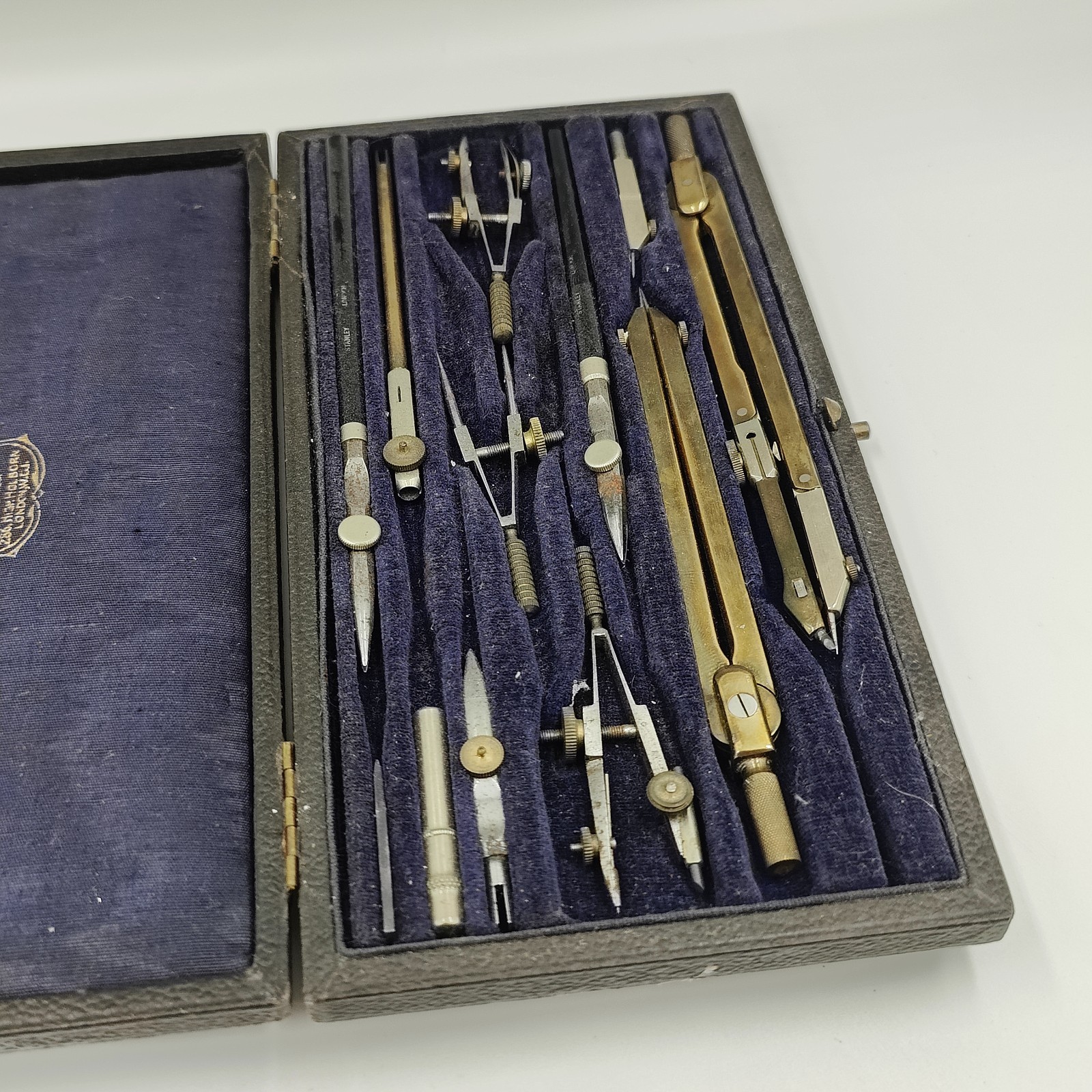 Stanley Technical Drawing Set Vintage Antique Precision Instruments Complete