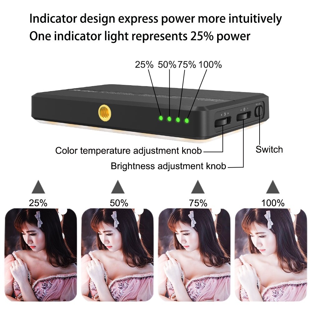 LED Selfie Phone Light, Rechargeable 2500-9000K Clip On Fill Light with Diffuser
