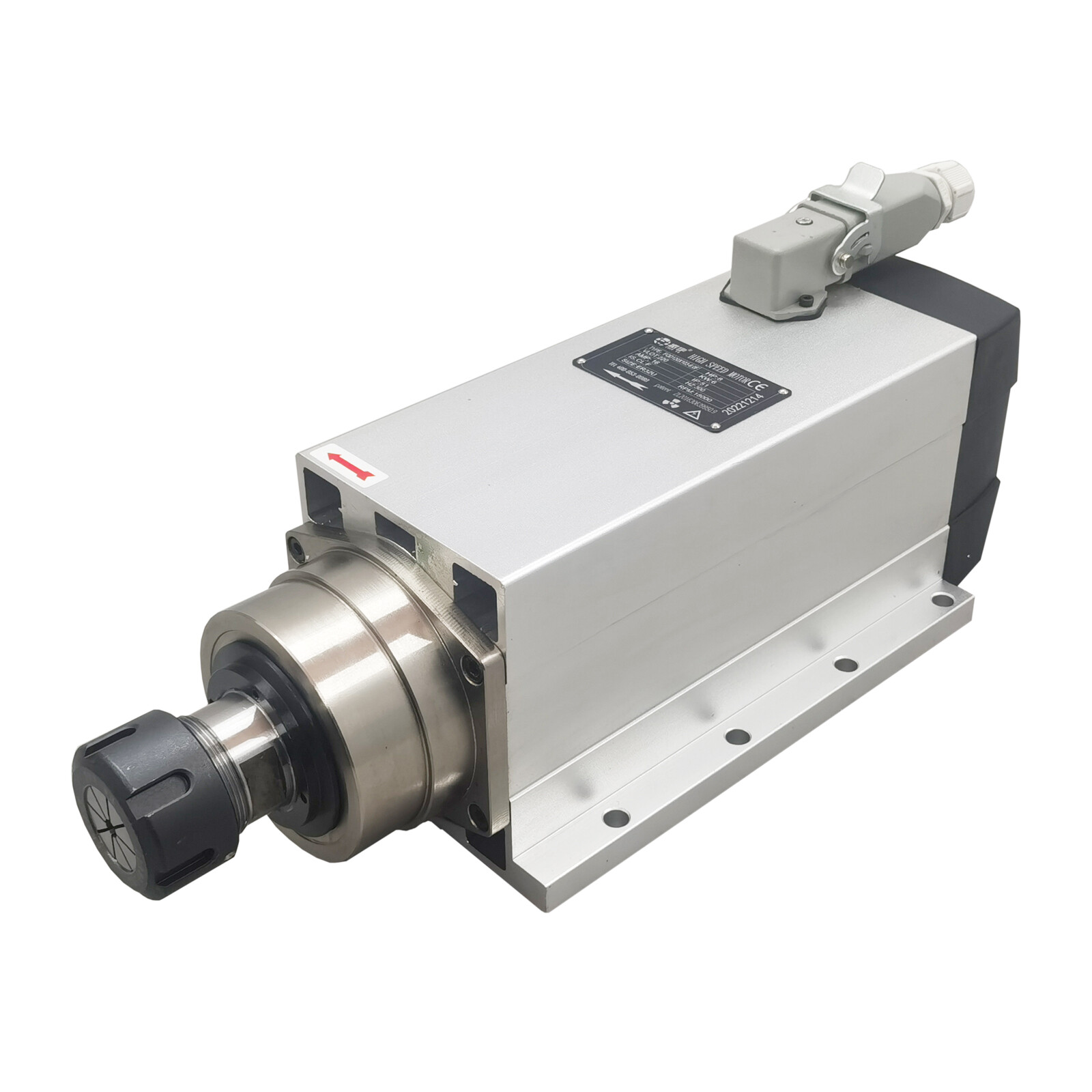 Spindle Motor ER32 Fan Cooling 220V 6KW 1800rpm Clamping 3-20mm for CNC Machine