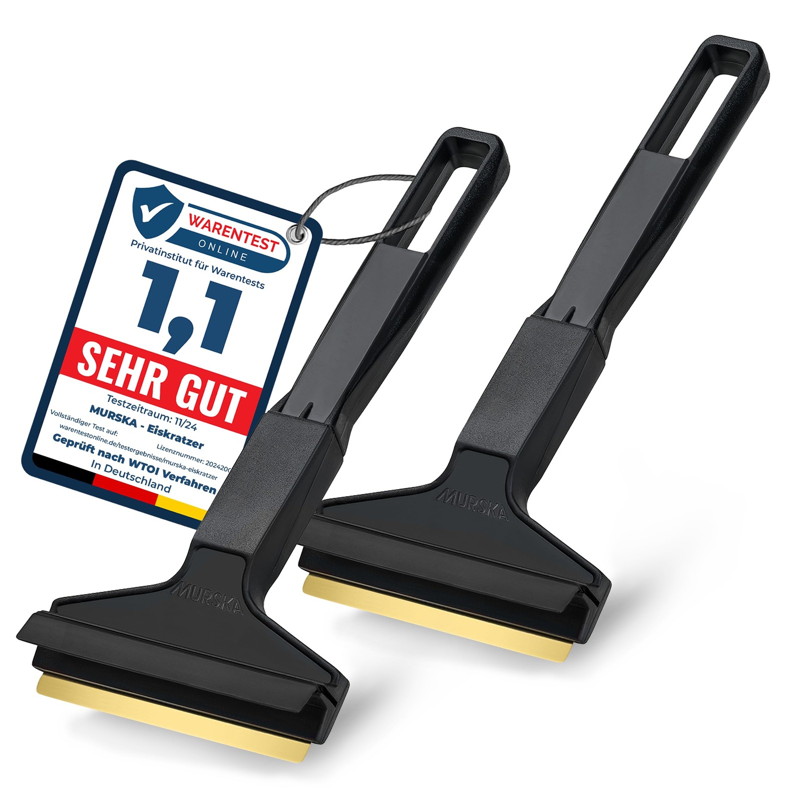 Car Ice Scraper Brass 2 Stück L&P A053, Pack of 2 - Black - Limited Edition