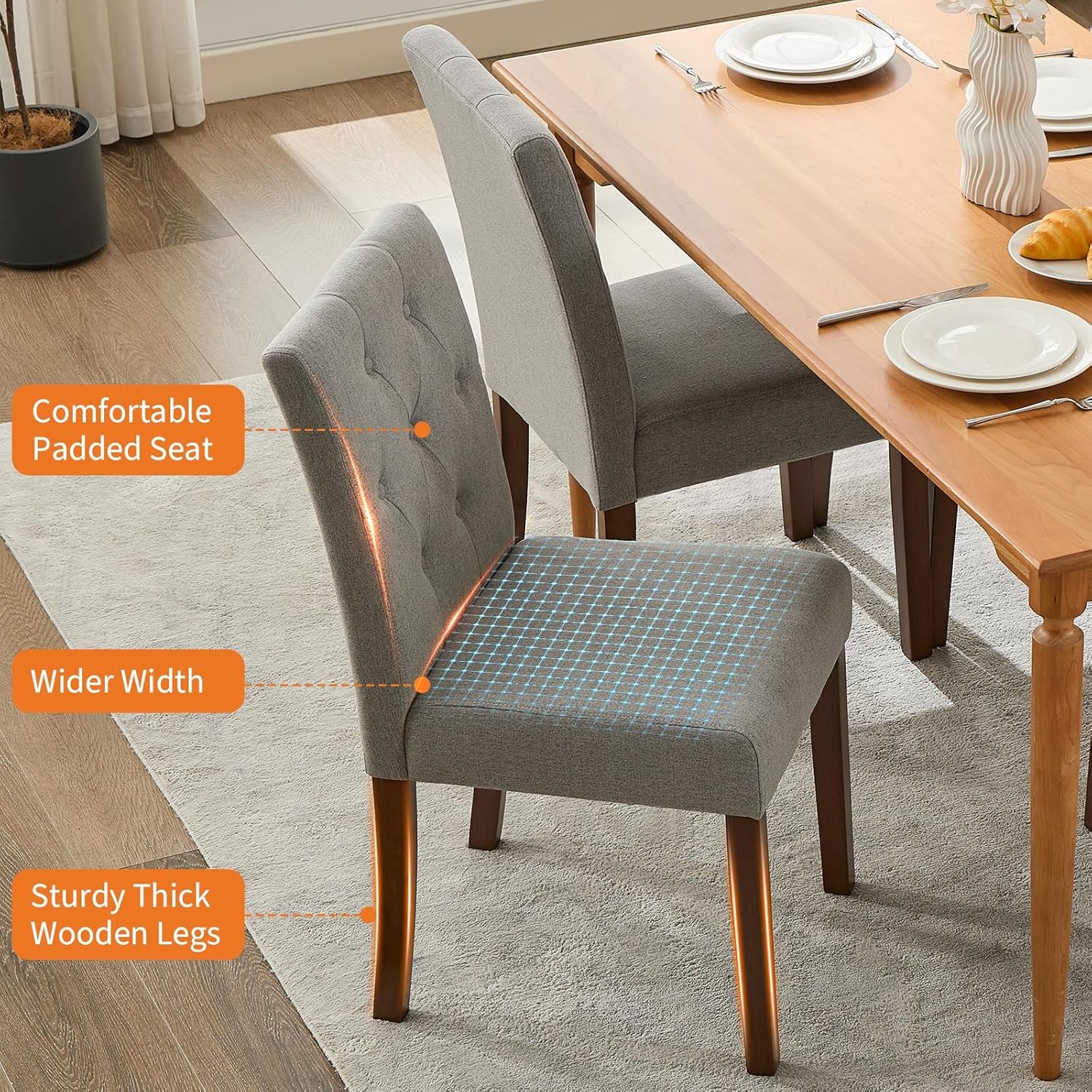Modern Velvet Dining Chairs Set of 6/4/2 Kitchen Living Room Chair Wooden Legs
