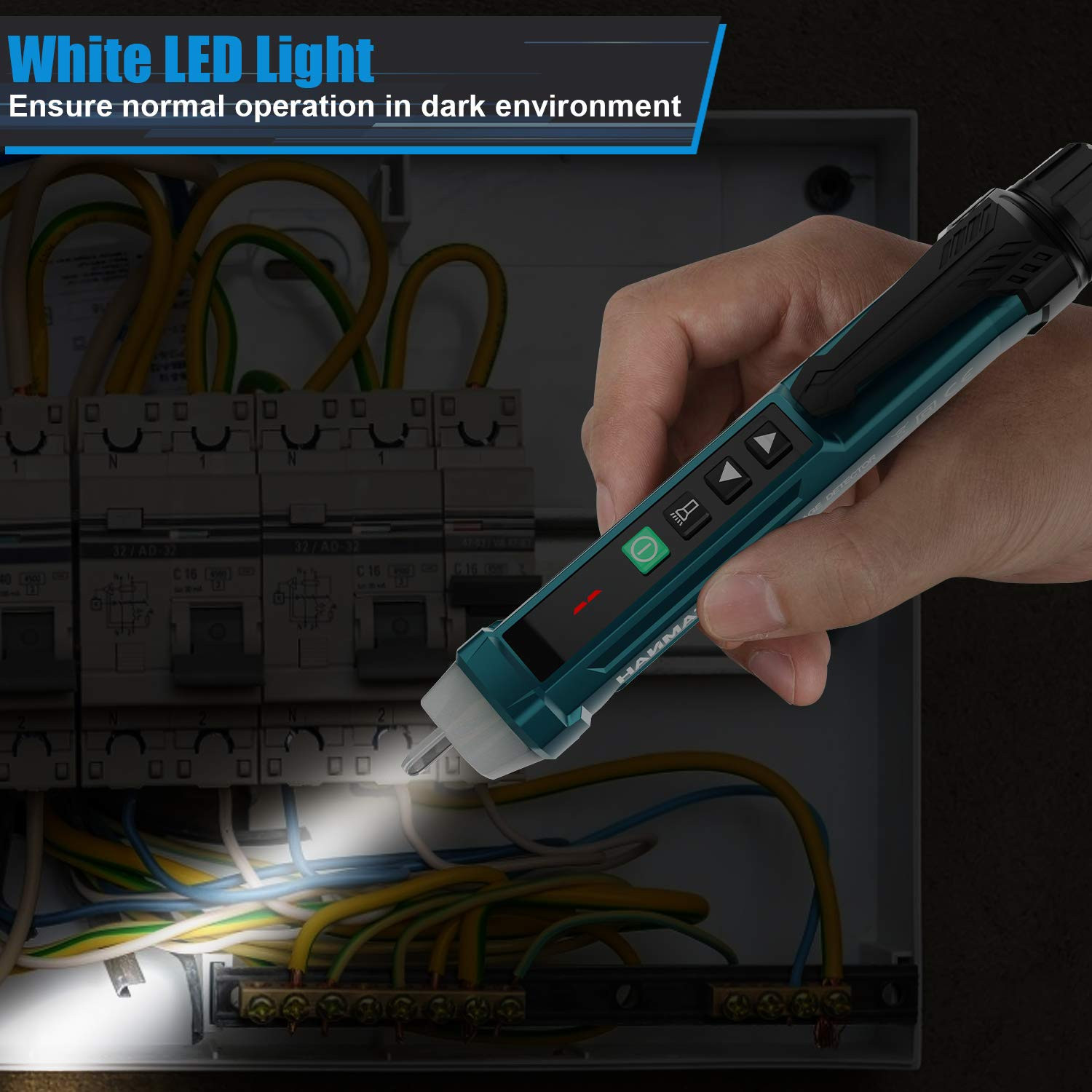 Non-Contact Voltage Tester with 9 Gear Adjustable Sensitivity Voltage Detector A