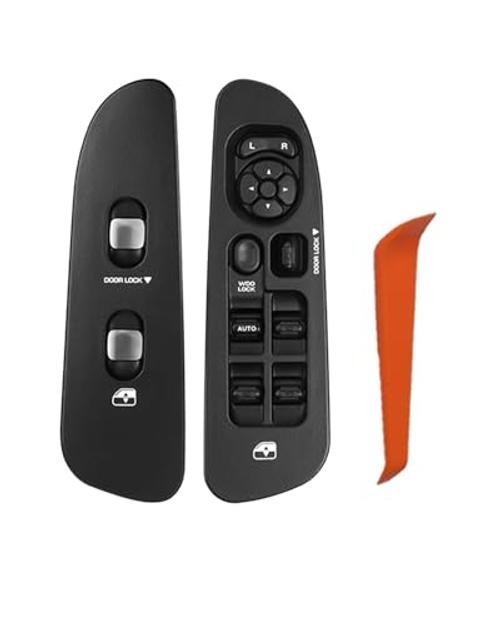 Driver Side Power Window Master Switch with Driver & Passenger Side Bezel Black