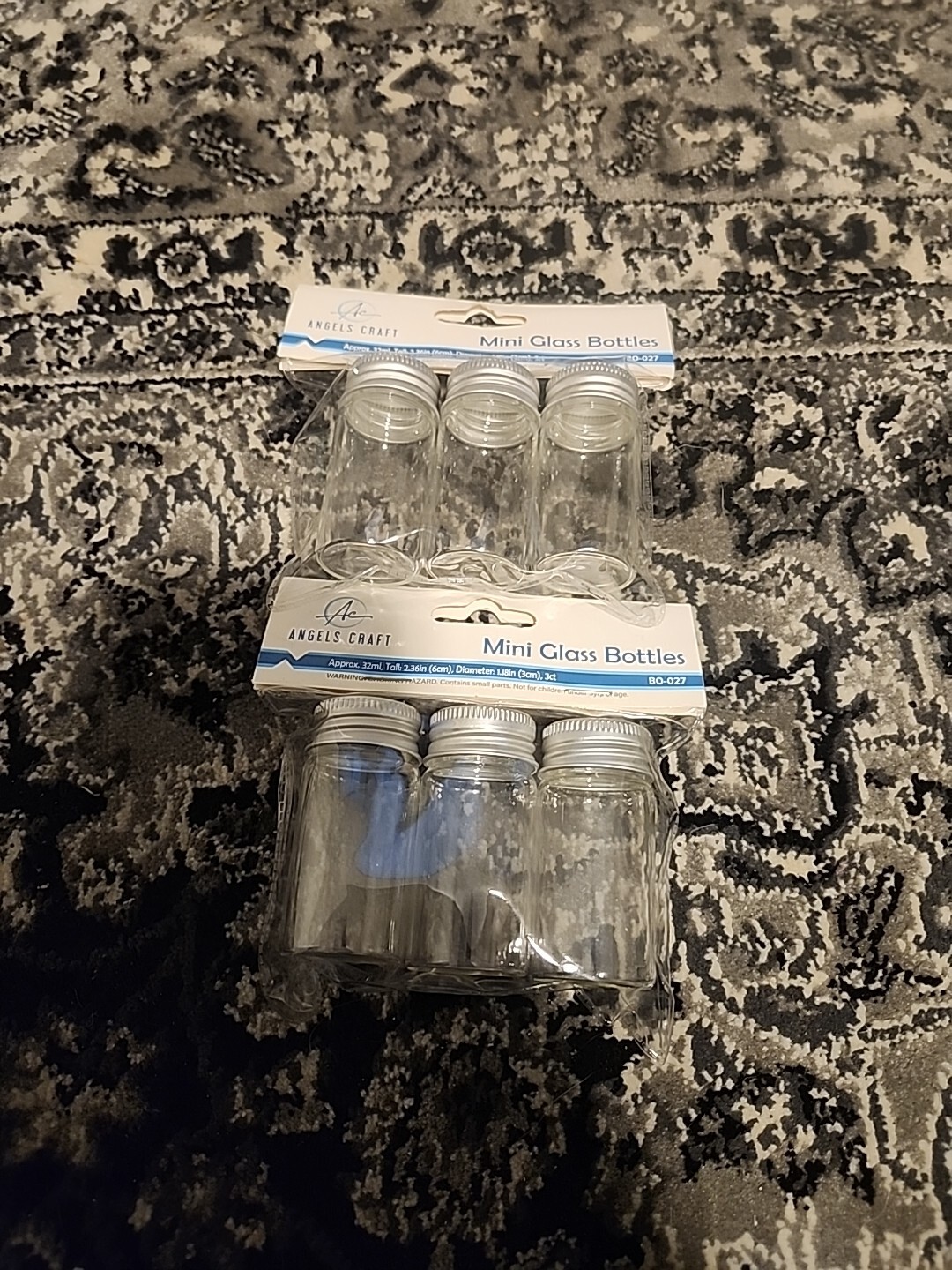 SET OF 6 X 32ml EA Mini Glass Bottles Jars Vials Container W/screw Lids Lot Of 6