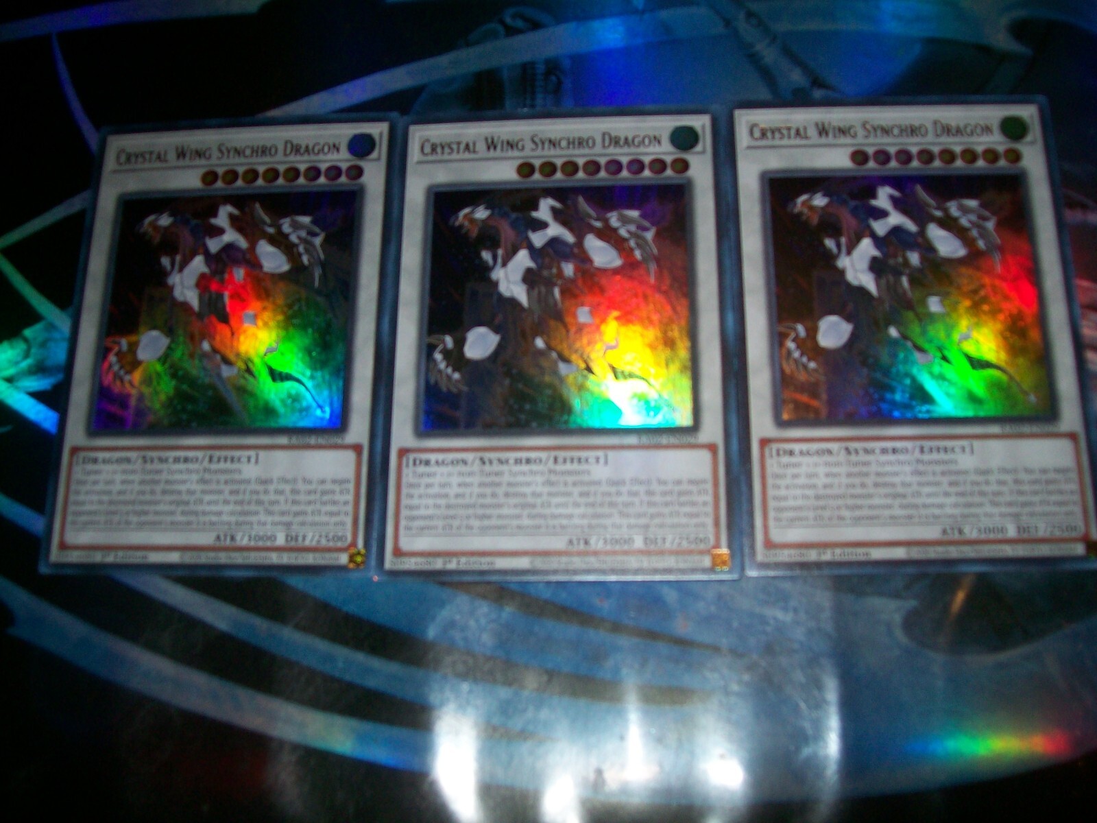 3x Crystal Wing Synchro Dragon 1st Edition Ultra Rare RA02-EN029 Yu-Gi-Oh!