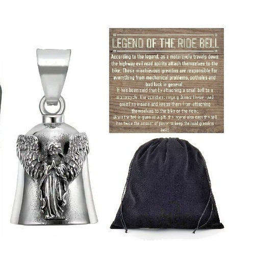 Praying Guardian Angel RIDE BELL CHROME STEEL FIT HARLEY Motorcycles Biker USA