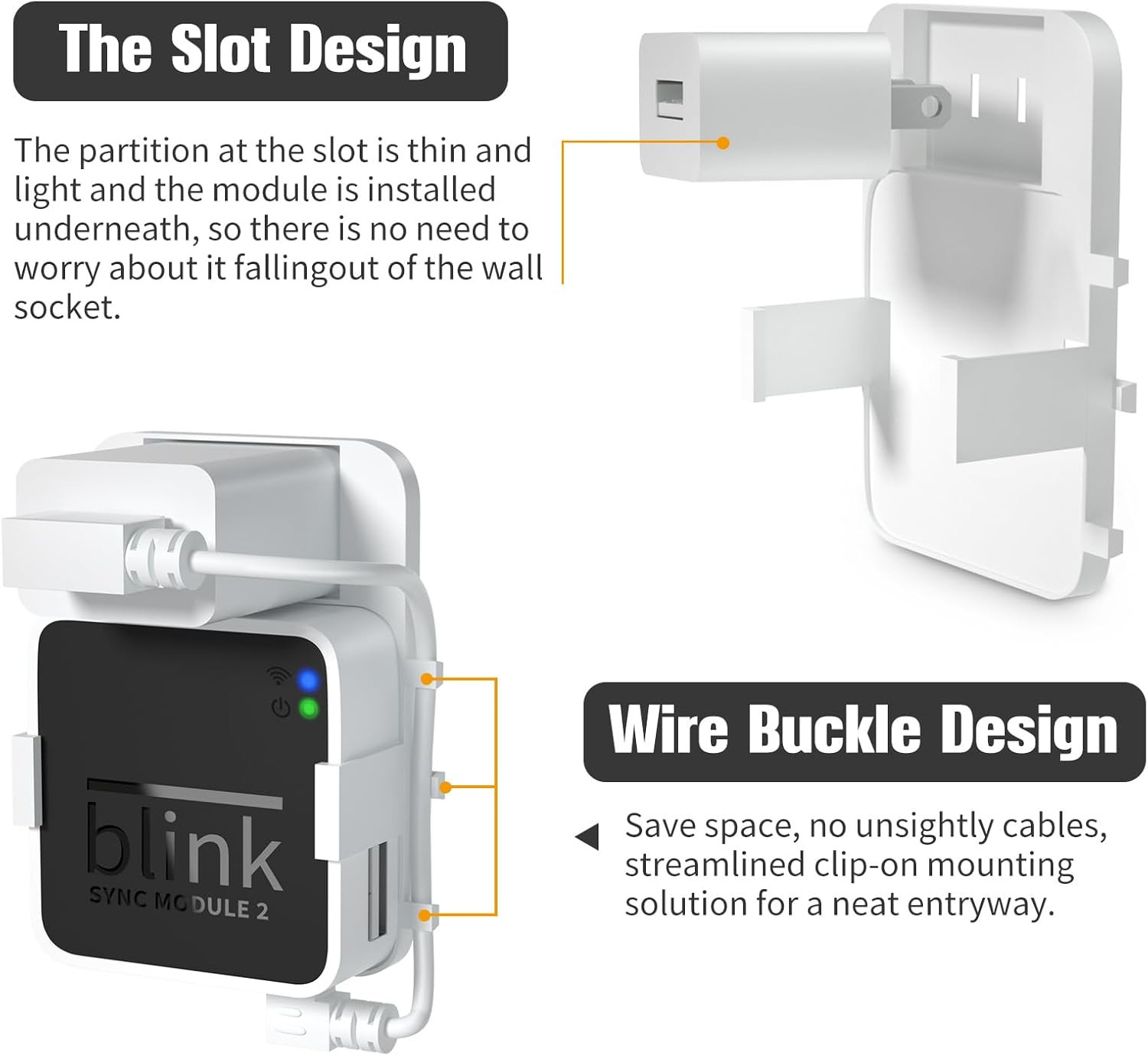 256GB USB Flash Drive, Outlet Wall Mount Holder for Blink Sync Module 2, Module