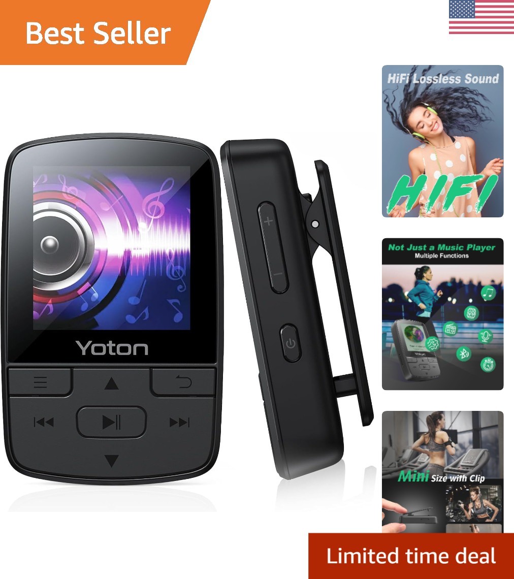 Compact Hi-Fi Bluetooth MP3 Player with Voice Recorder & 32GB MicroSD Support