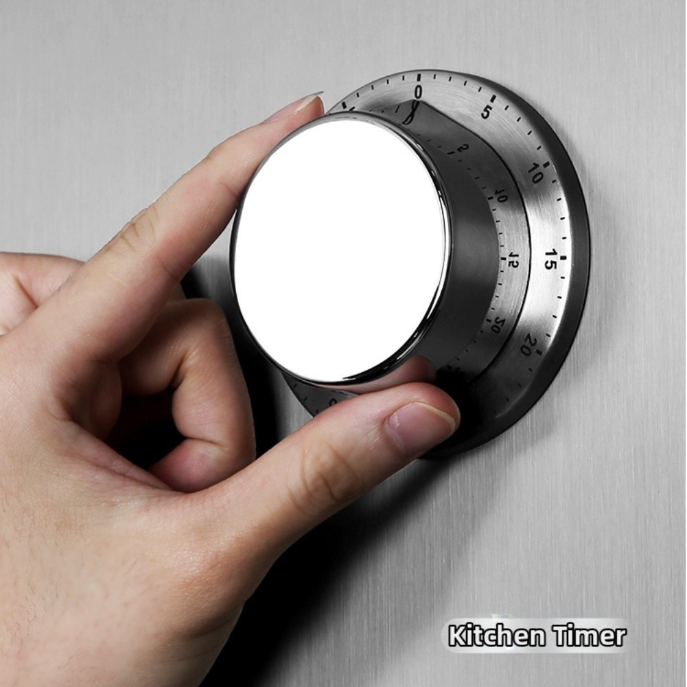 Magnetic Kitchen Timer Stainless Steel Mechanical Loud Alarm for Cooking
