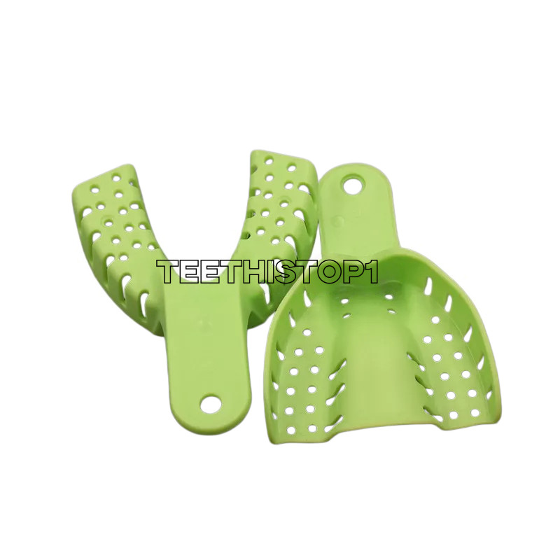 10 Pcs Autoclavable Dental Plastic Impression Trays Central Denture Disposable