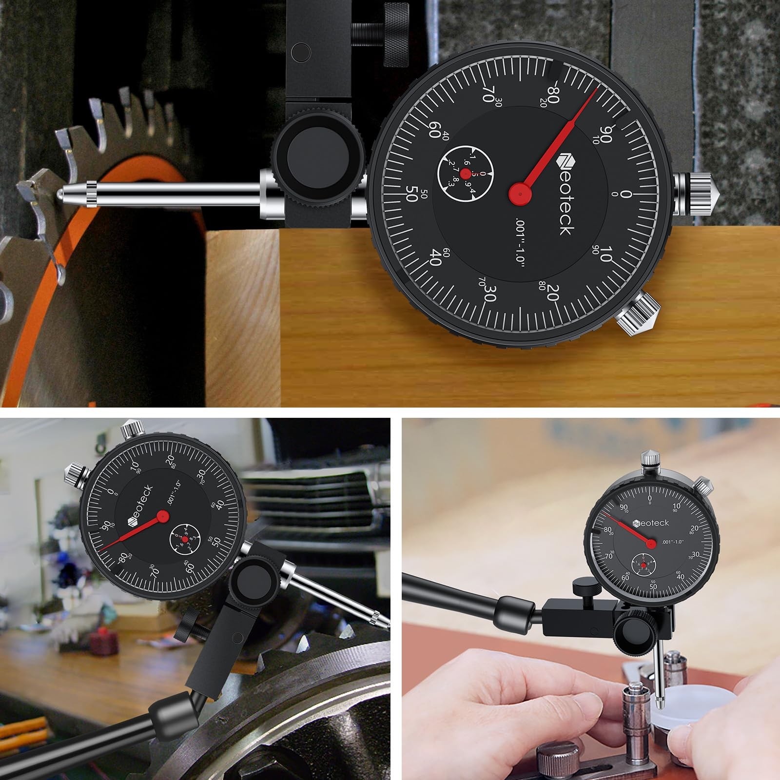 Neoteck 1 inch Dial Indicator Set + 1 Digital