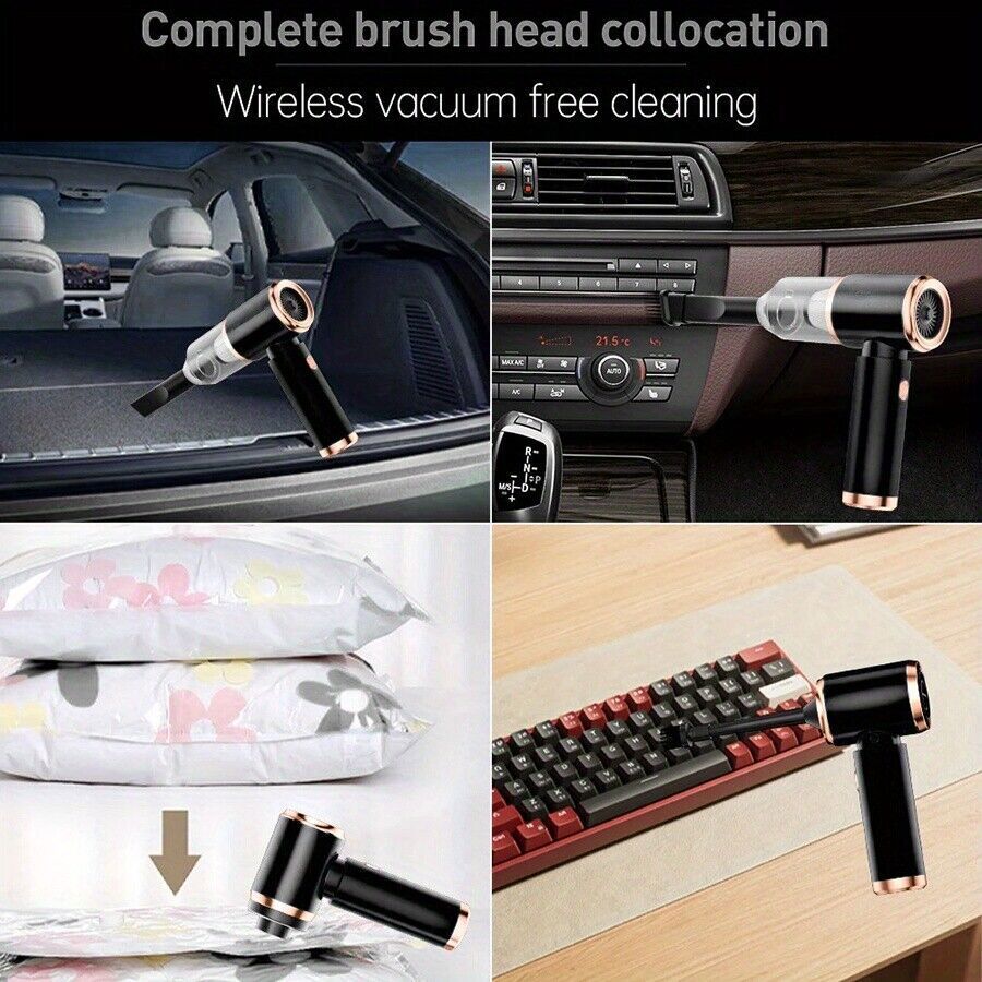 4 in 1 Upgrade Car Vacuum Cleaner Air Blower Wireless Handheld Rechargeable Mini
