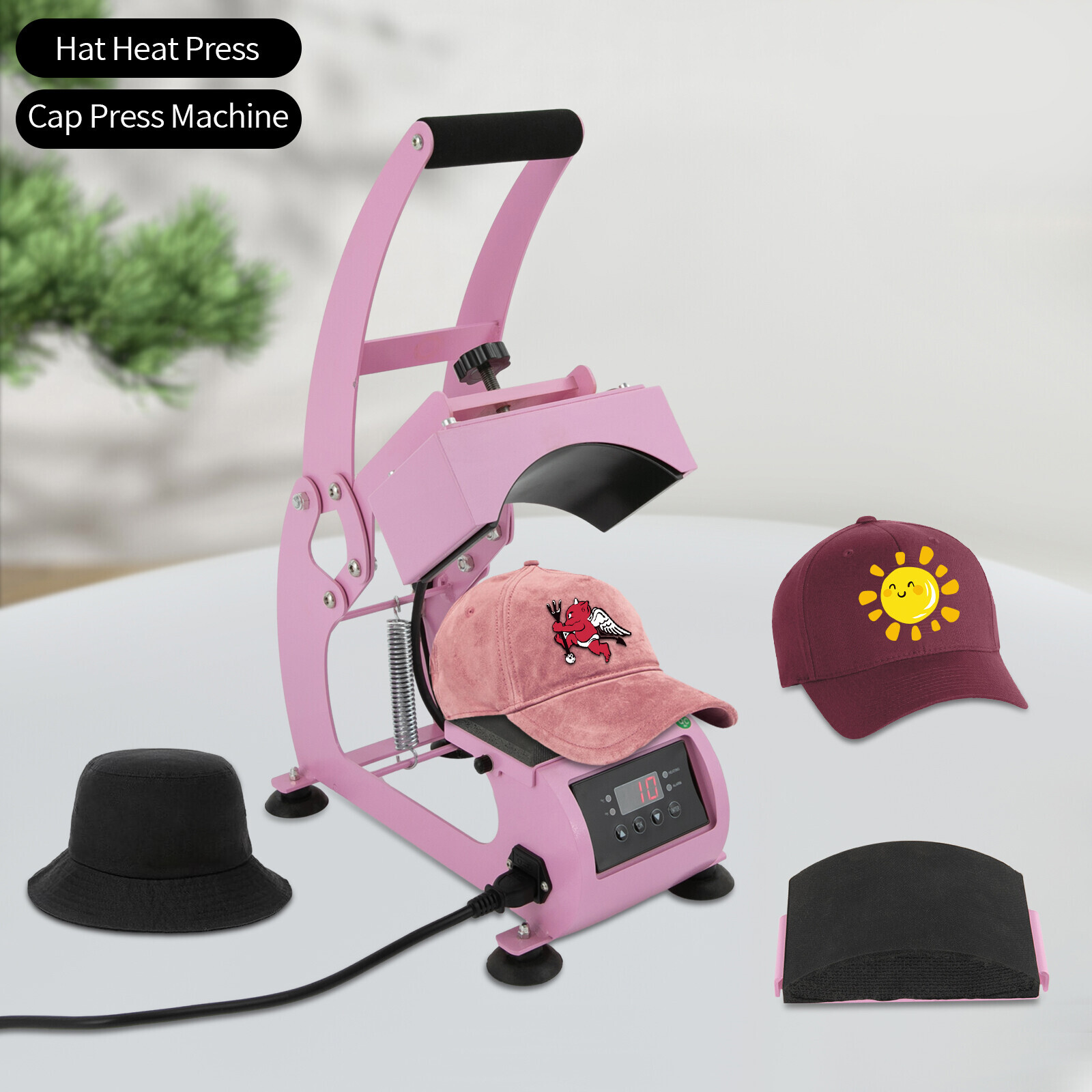 500W Hat Heat Press Machine Temperature Control Heating Plate Cap Press Machine