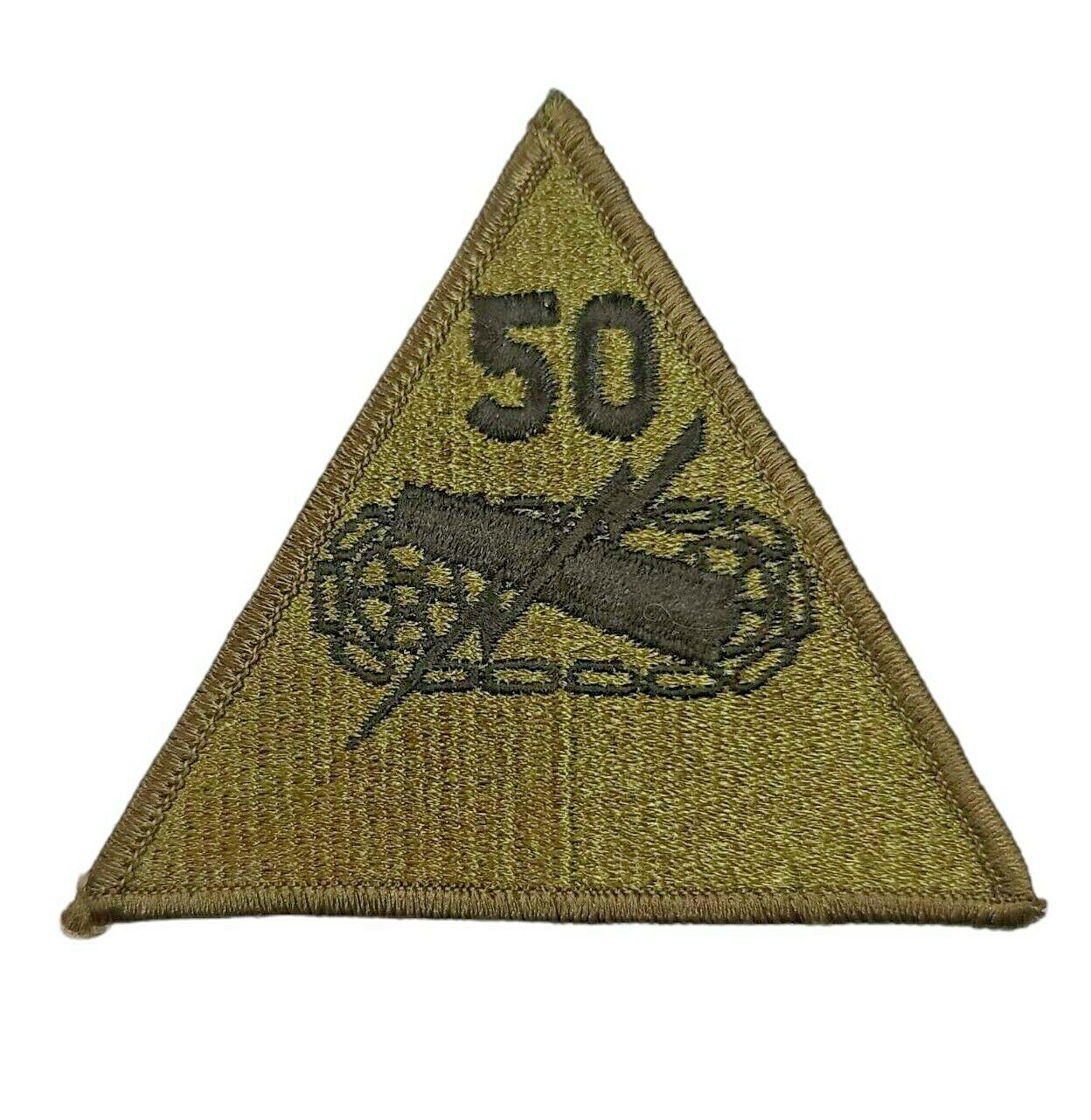 Army Patch 50th Armored Division - Subdued, Merrowed Edge on Twill