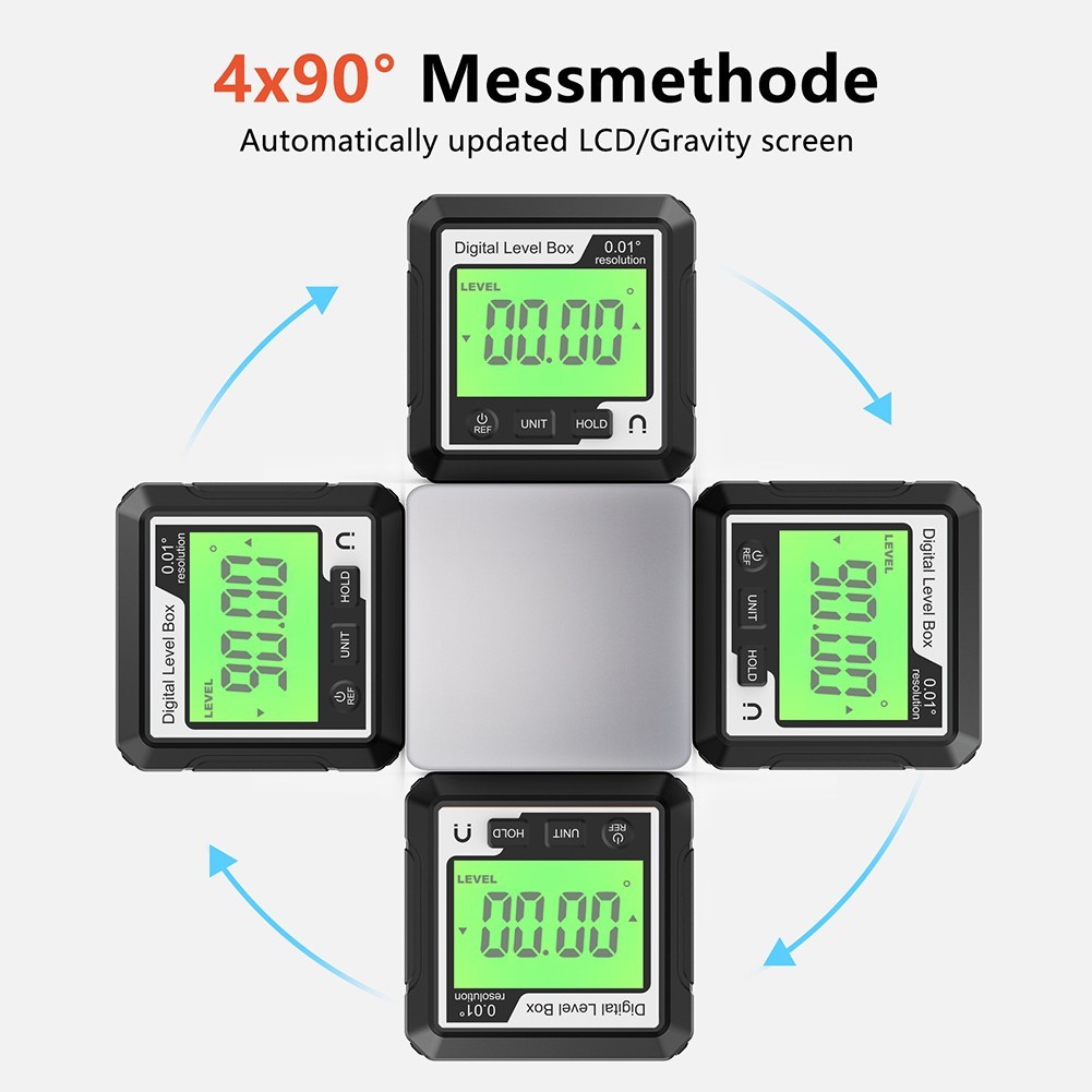 Magnetic Digital Protractor with Easy Angle Reading and Data Feature