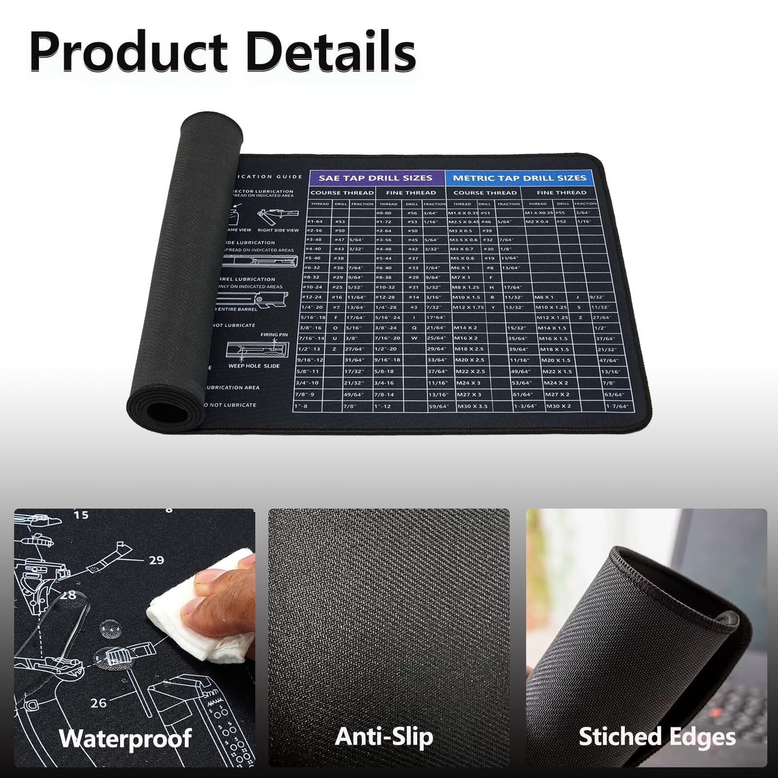 35x12 Inches Gun Cleaning Mat, Large Mat for Father's Day Gift for Dad