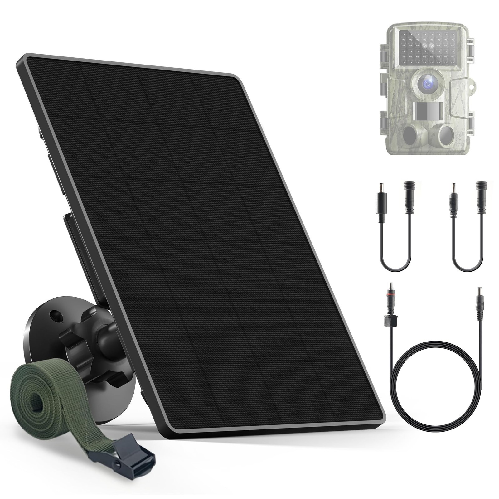 Trail Camera Solar Panel,6W Solar Battery Charger Kit 6V/2A 9V/1.5A 12V/1A wi...