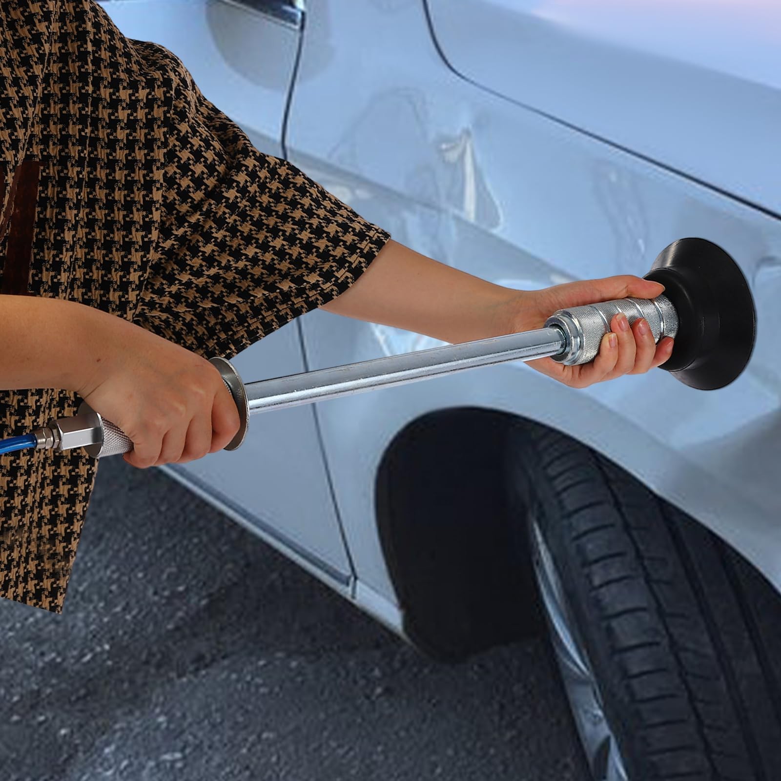 Air Pneumatic Dent Puller Car Auto Body Repair Suction Cup Tools w/ Slide Hammer