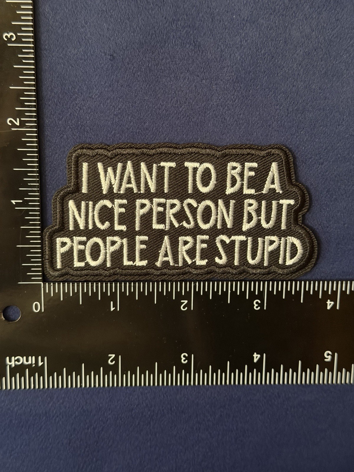 I WANT TO BE A NICE PERSON Funny Quote  - NEW Embroidered Iron Sew On Patch