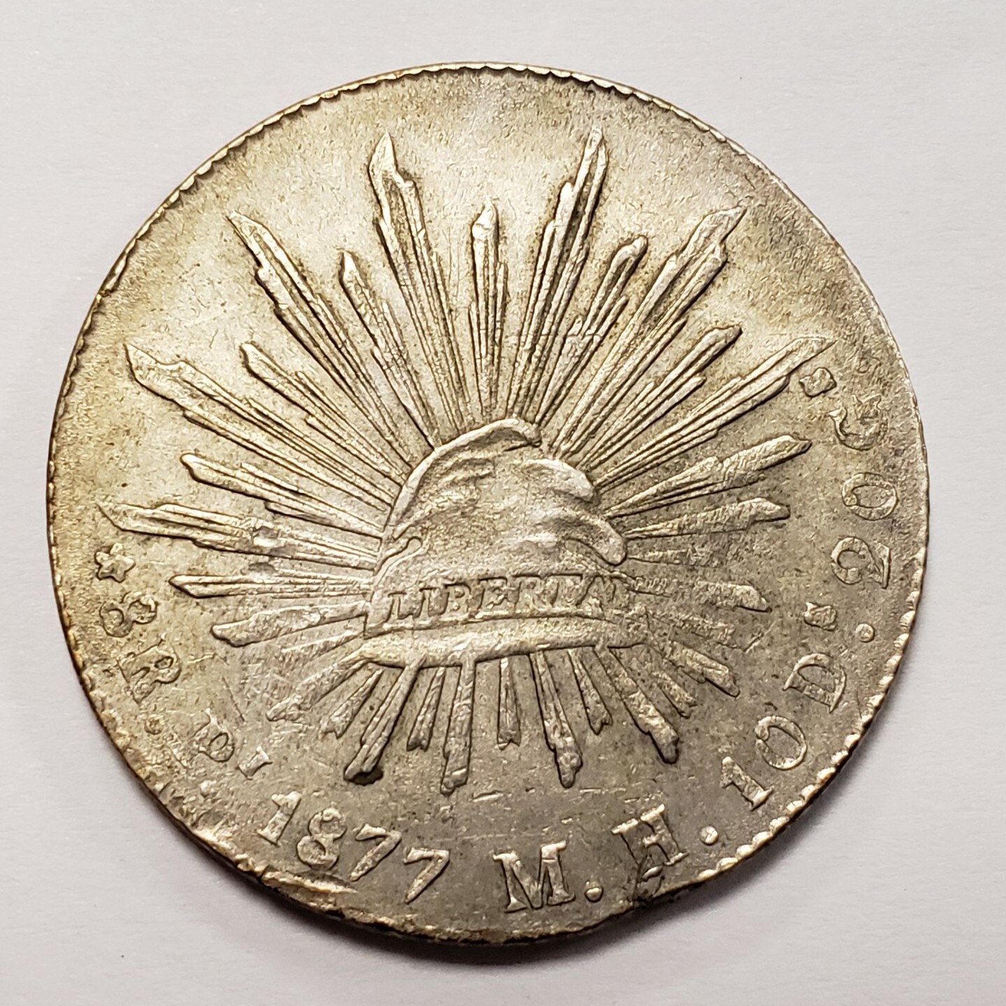 1877 Pi MH Mexico 8 Reales .7859 oz ASW - San Luis Potosi - XF+/AU - SKU-F5966